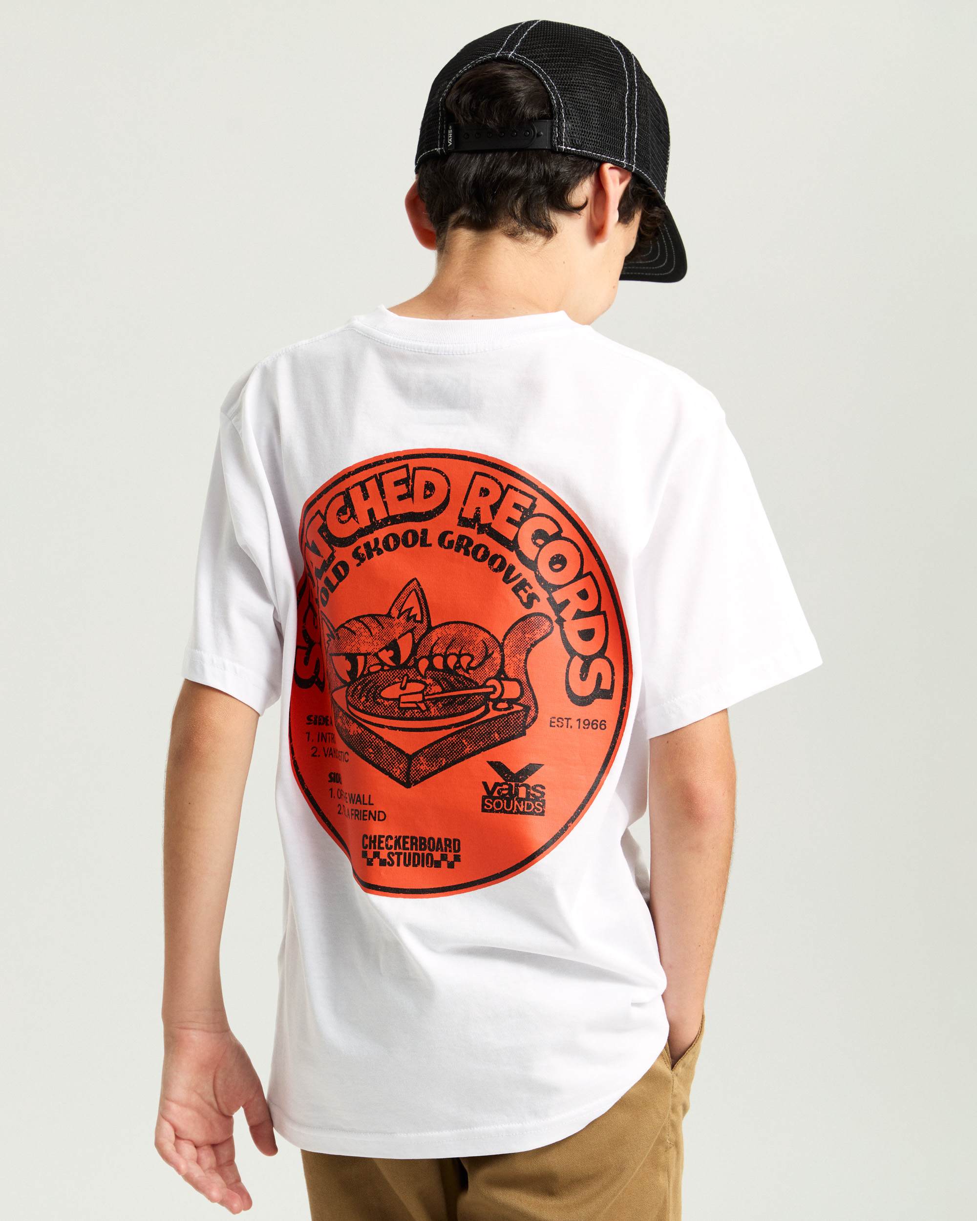 Tshirt Scratched Records Ado 814 ans VANS Blanc ALT3