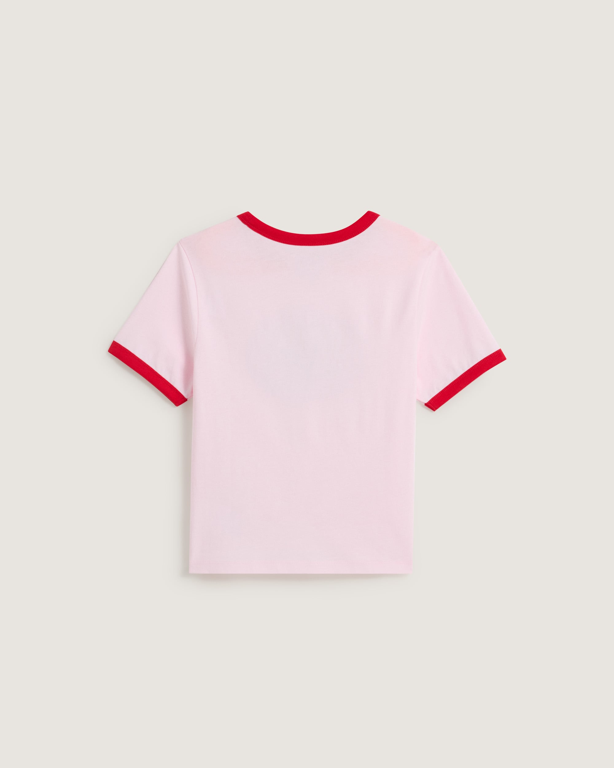Centre Chest Logo Ringer TShirt VANS Pink ALT1