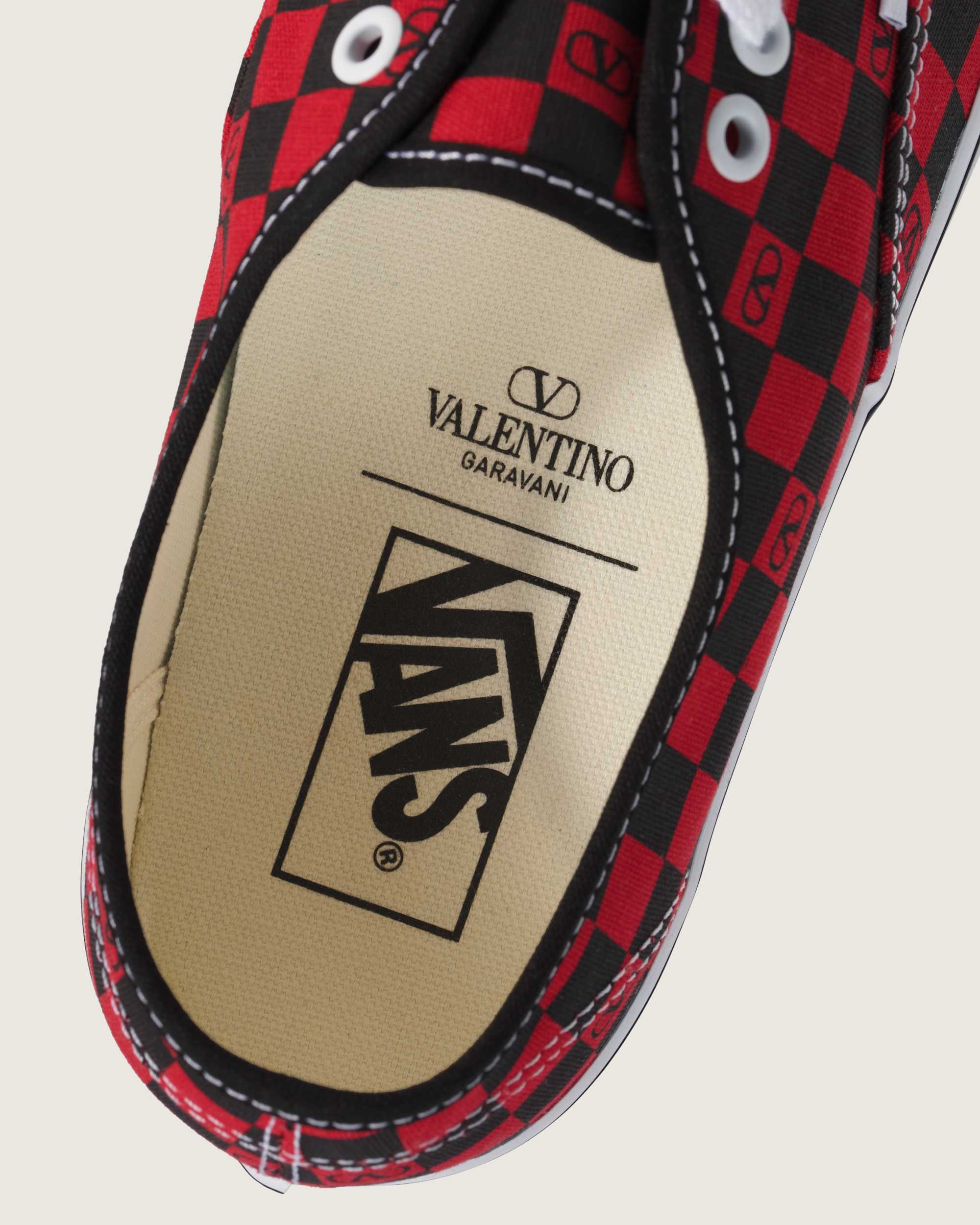 Valentino Garavani and Vans Authentic Checkerboard VANS Red ALT5