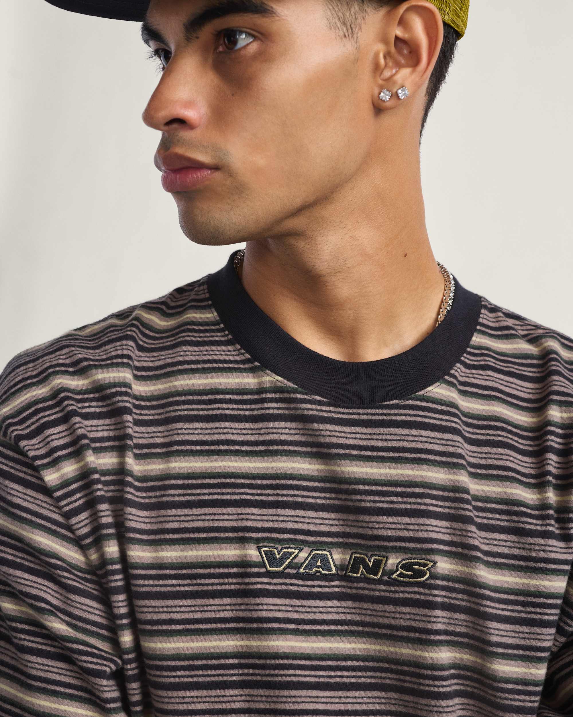 Cameron Stripe TShirt VANS Braun ALT3