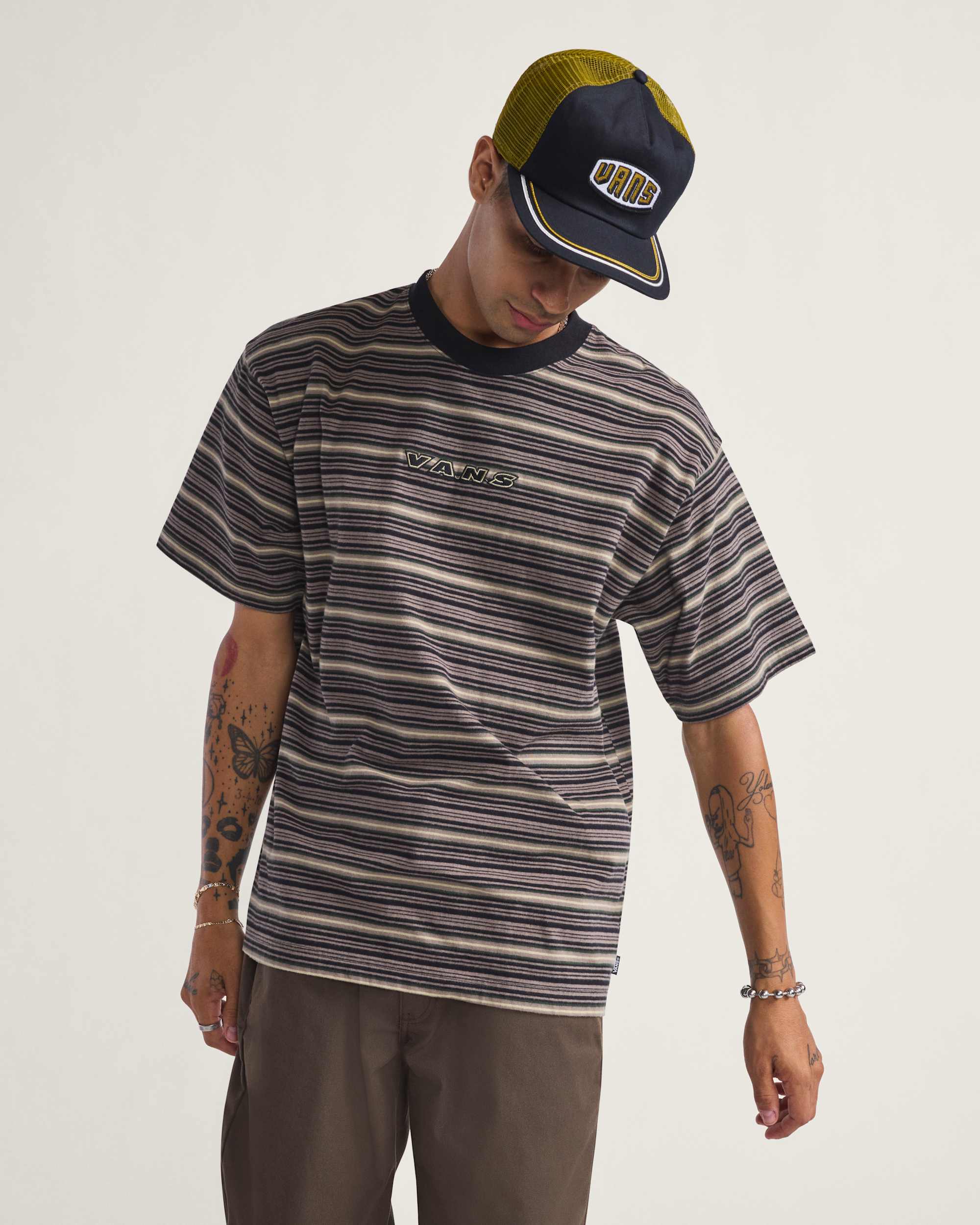 Cameron Stripe TShirt VANS Braun ALT1