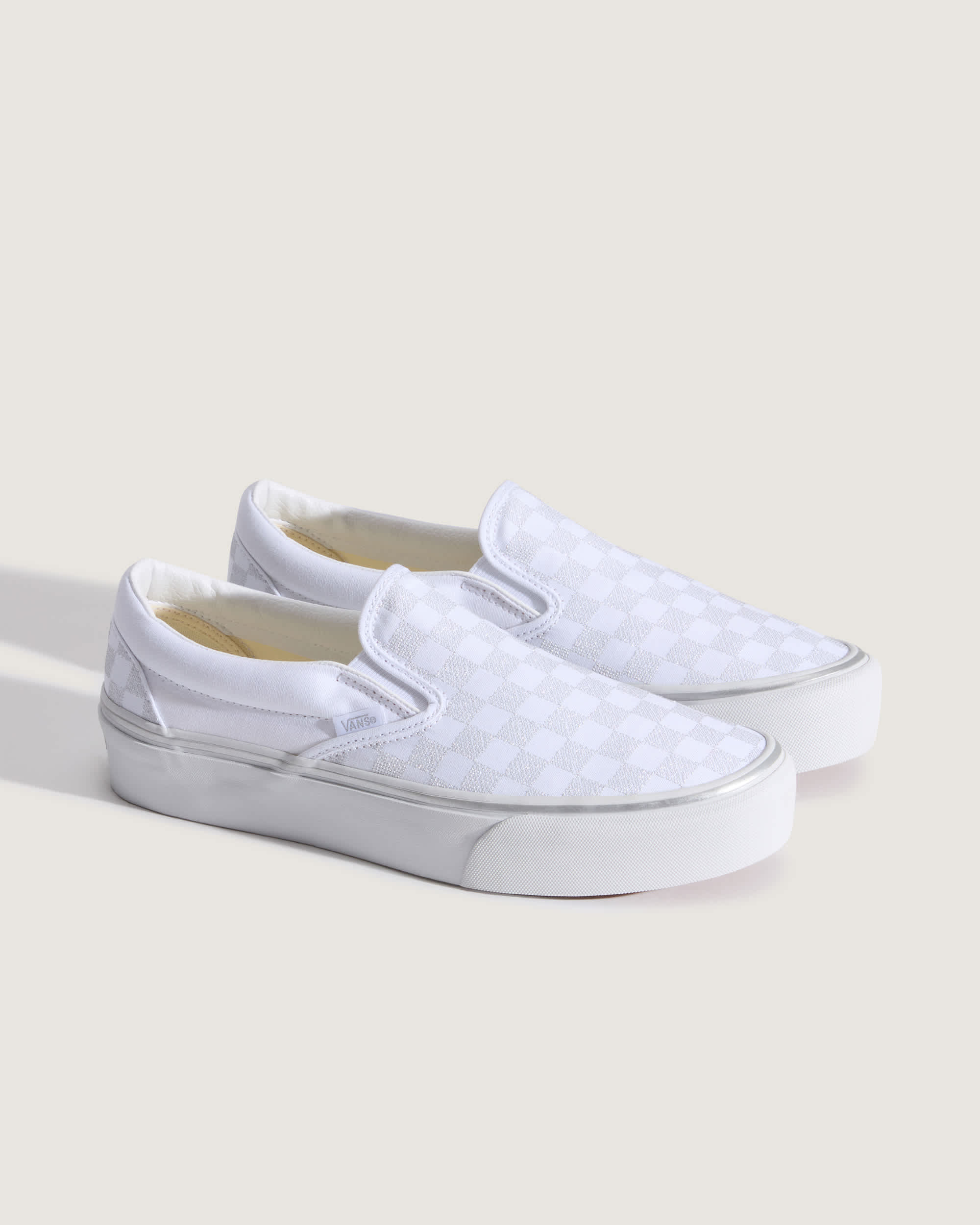 Classic SlipOn Platform Checkerboard Schuhe VANS Grau ALT1