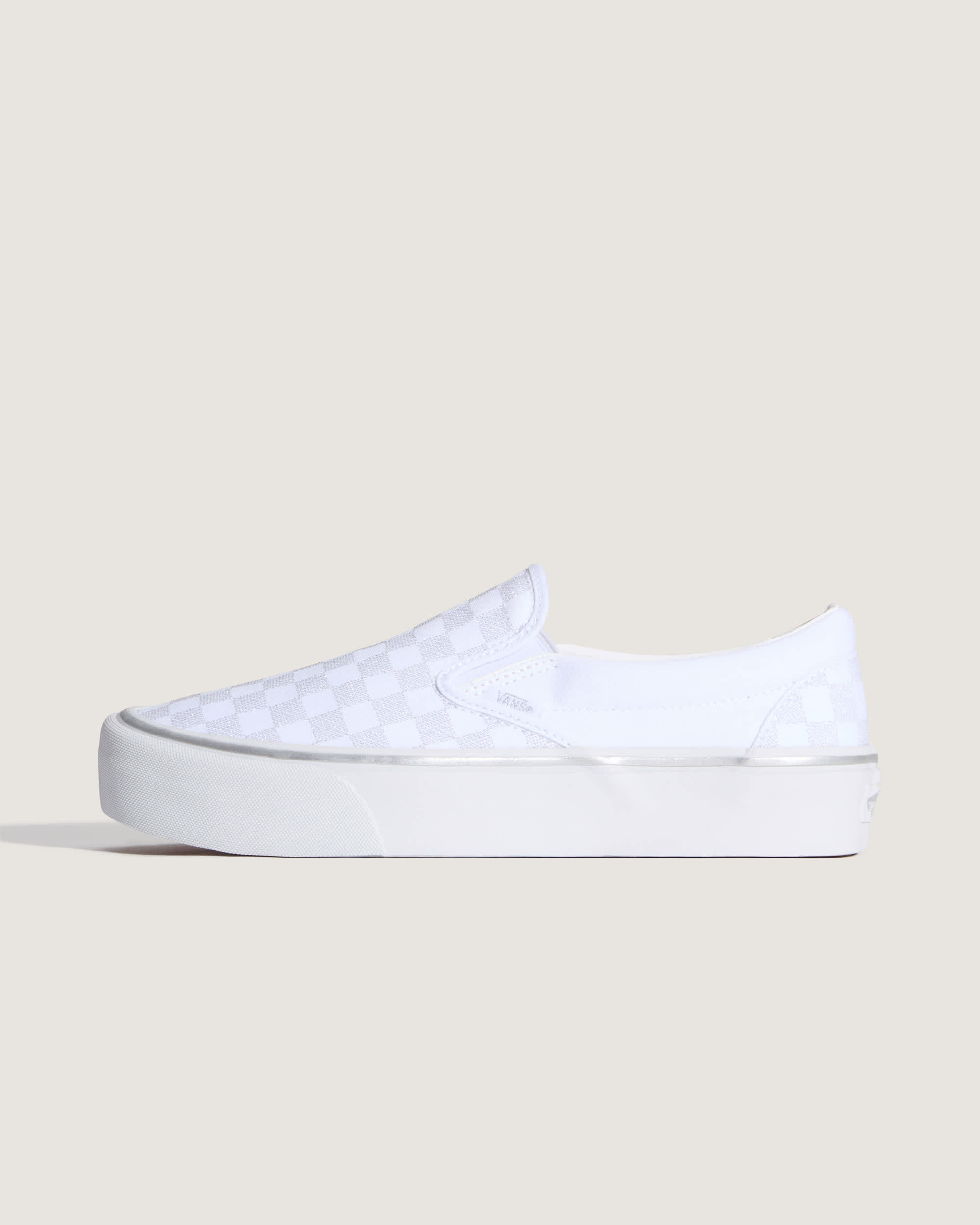 Classic SlipOn Platform Checkerboard Schuhe VANS Grau HERO
