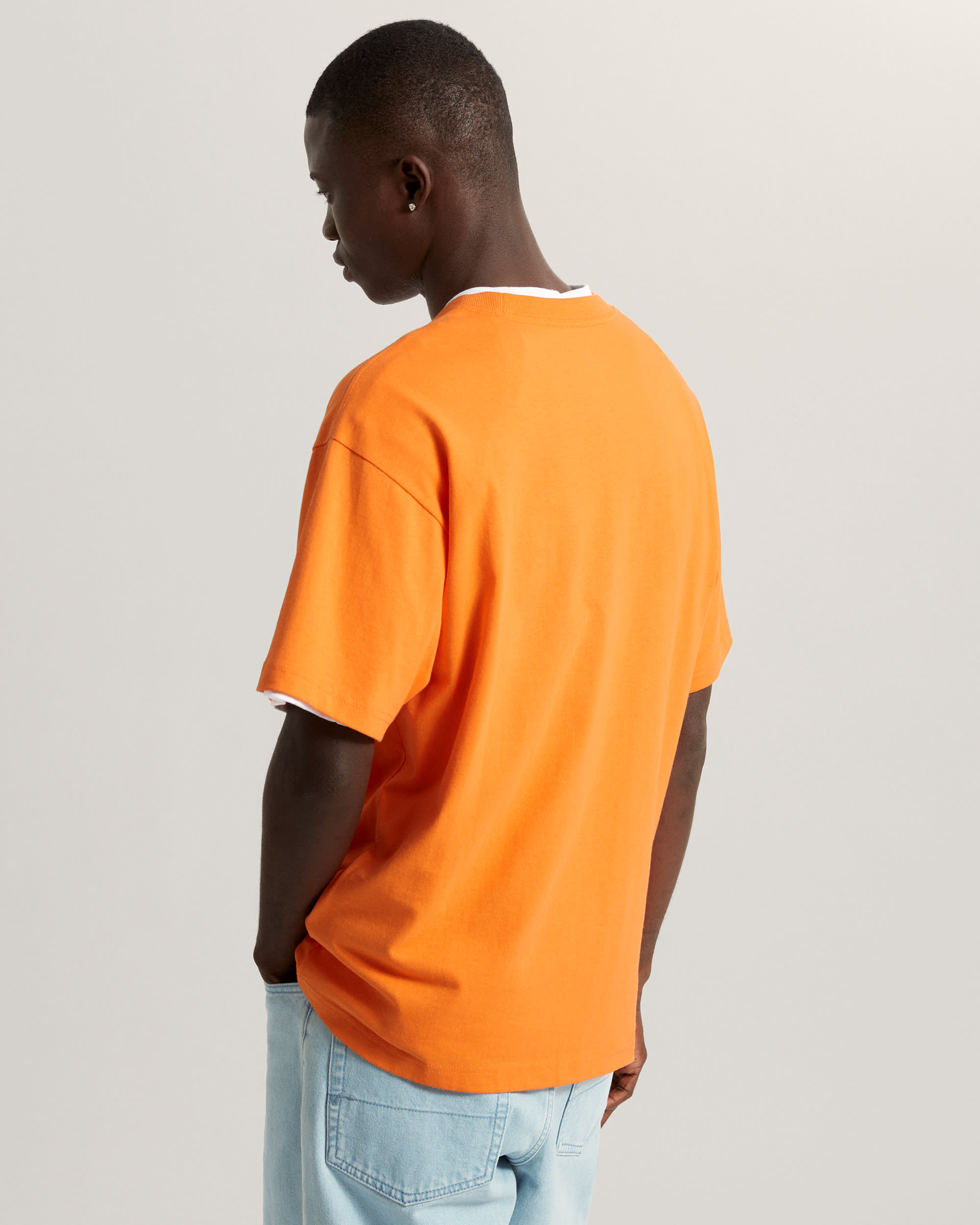 Left Chest Loose Fit Short Sleeve TShirt VANS Orange ALT3