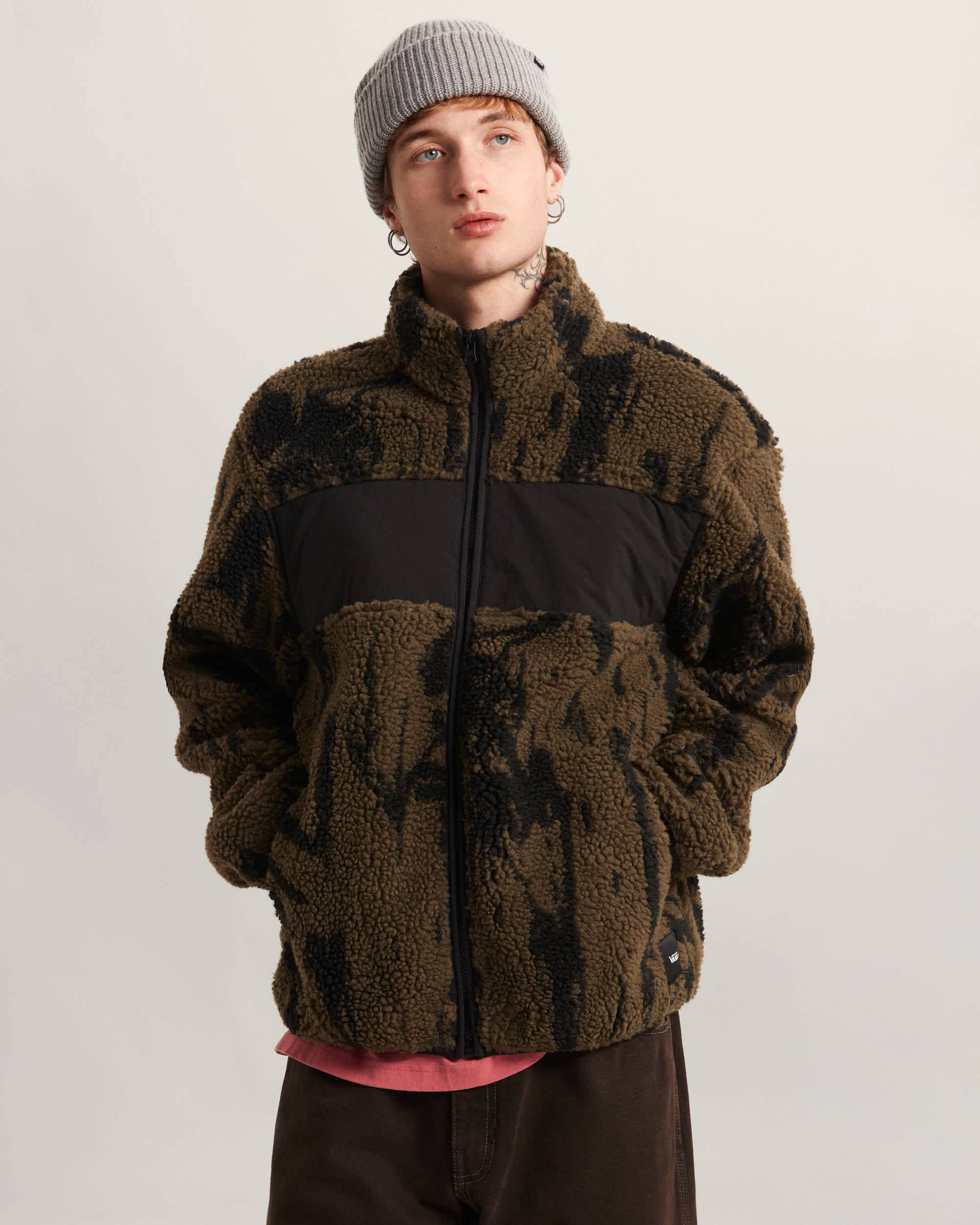 Stiller Pile Fleecejacke mit durchgehendem Reiverschluss VANS Braun ALT2