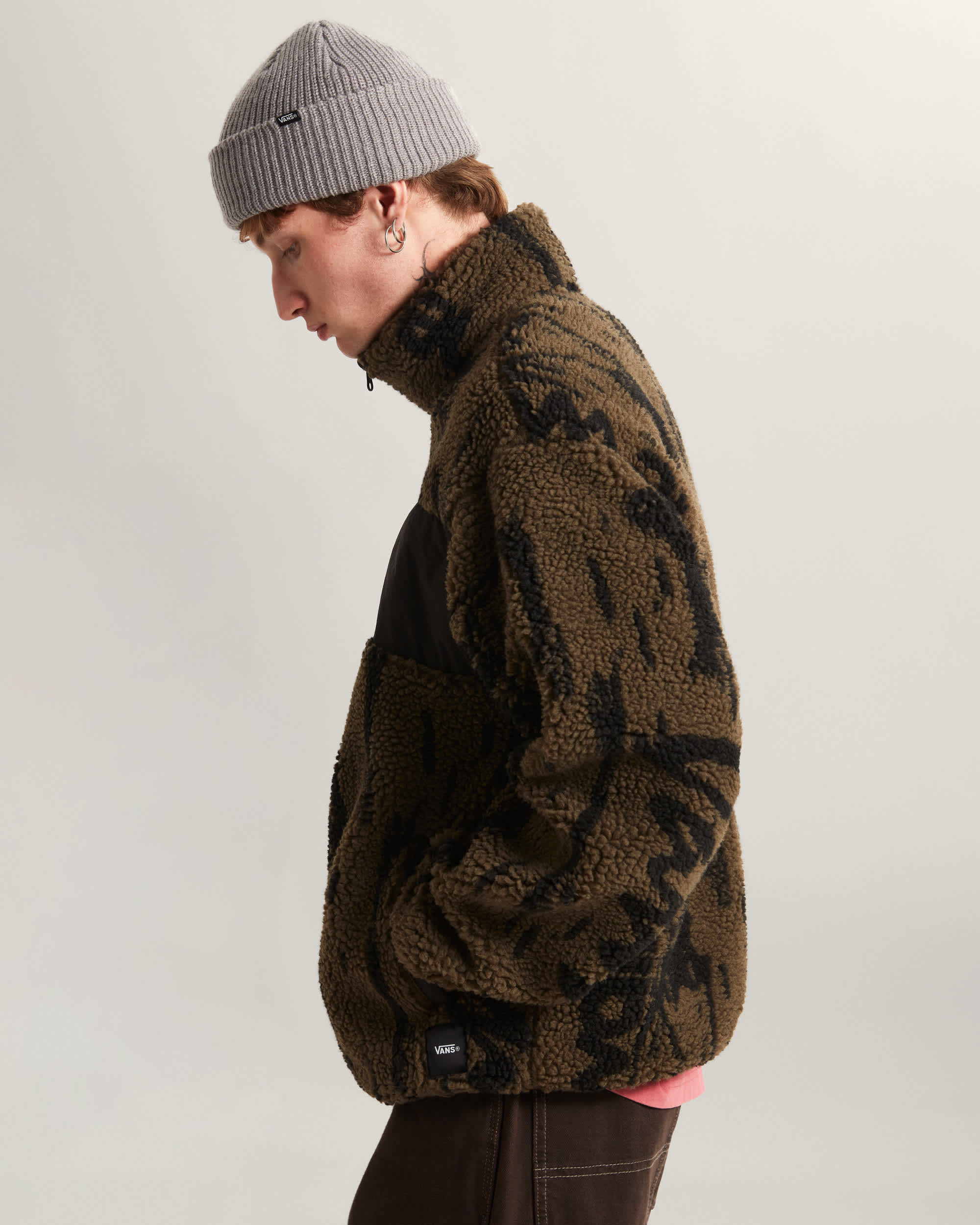 Stiller Pile Fleecejacke mit durchgehendem Reiverschluss VANS Braun ALT4