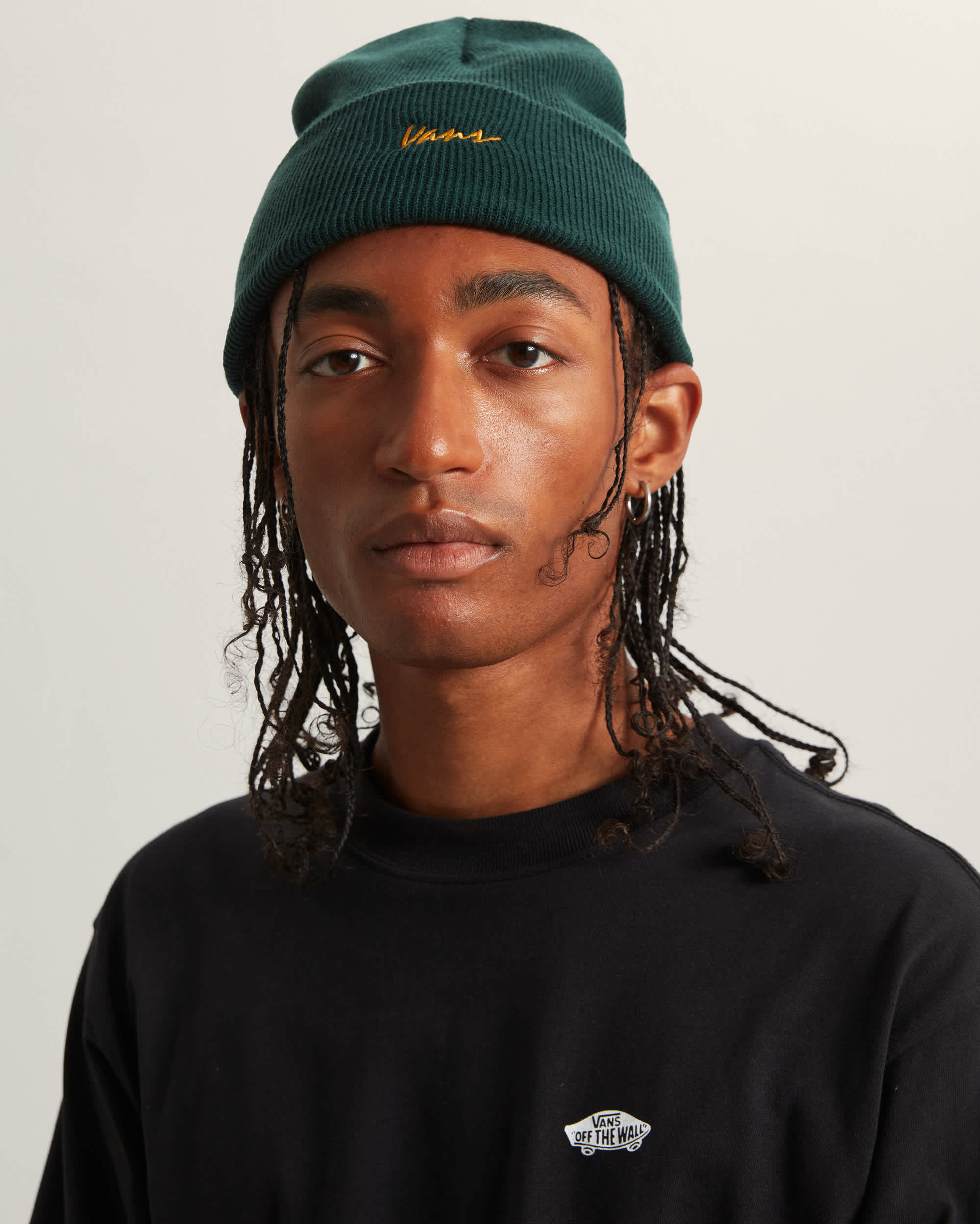 Classic Script Tall Beanie mit Umschlag VANS Grn ALT3