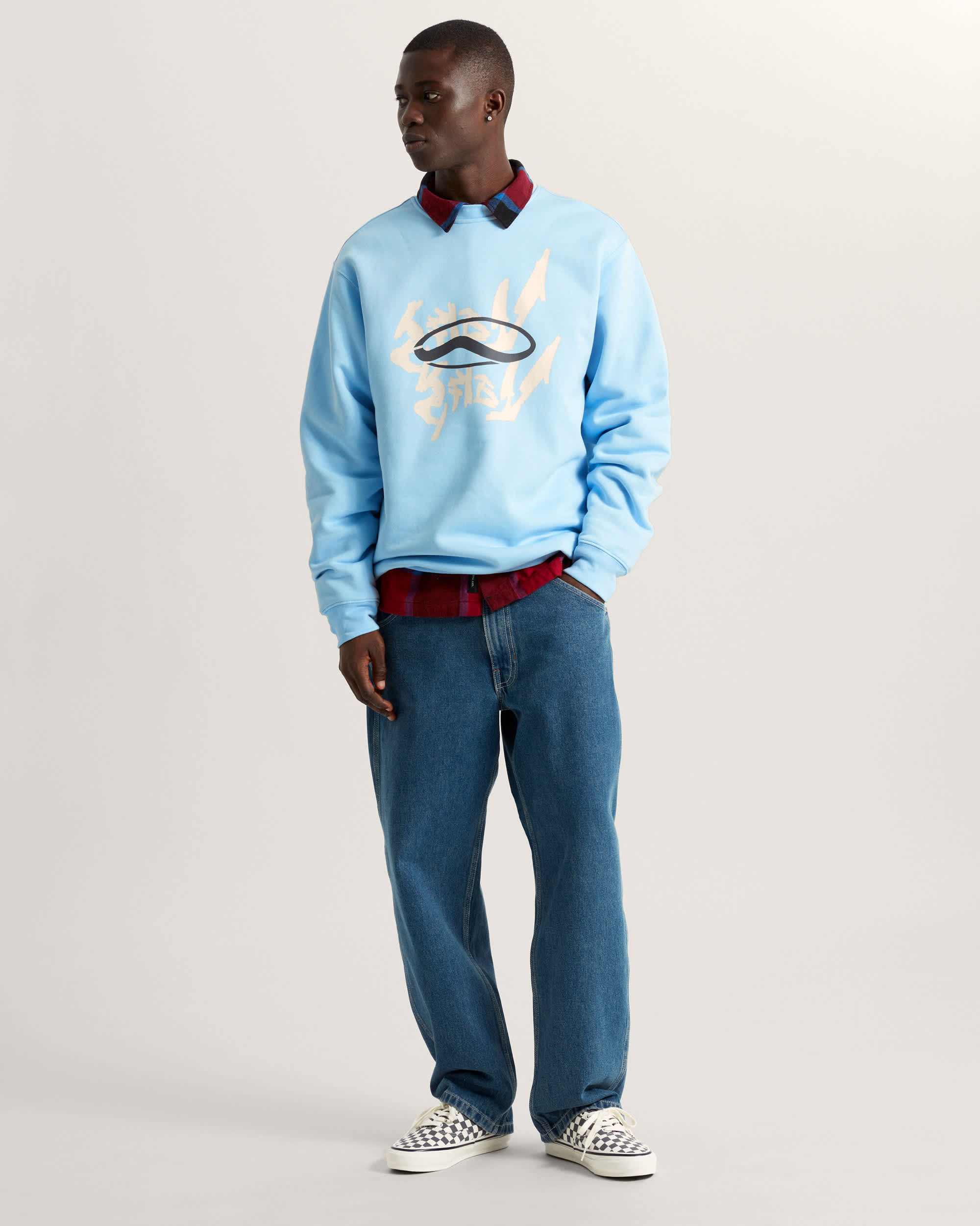 Mirror V Loose Pullover VANS Blau ALT5