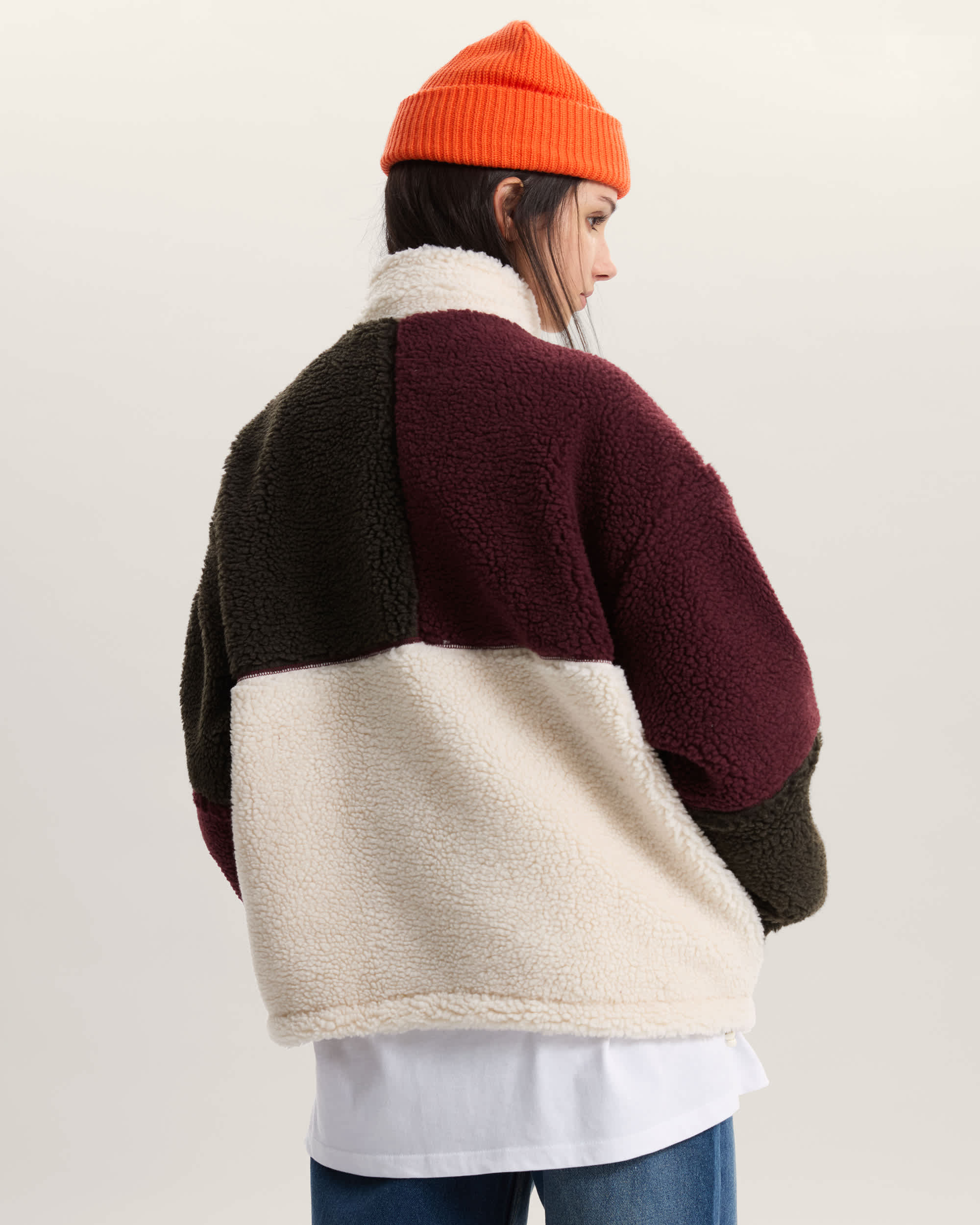 Chaqueta con cremallera integral y bloques de color Wren VANS Burdeos ALT3