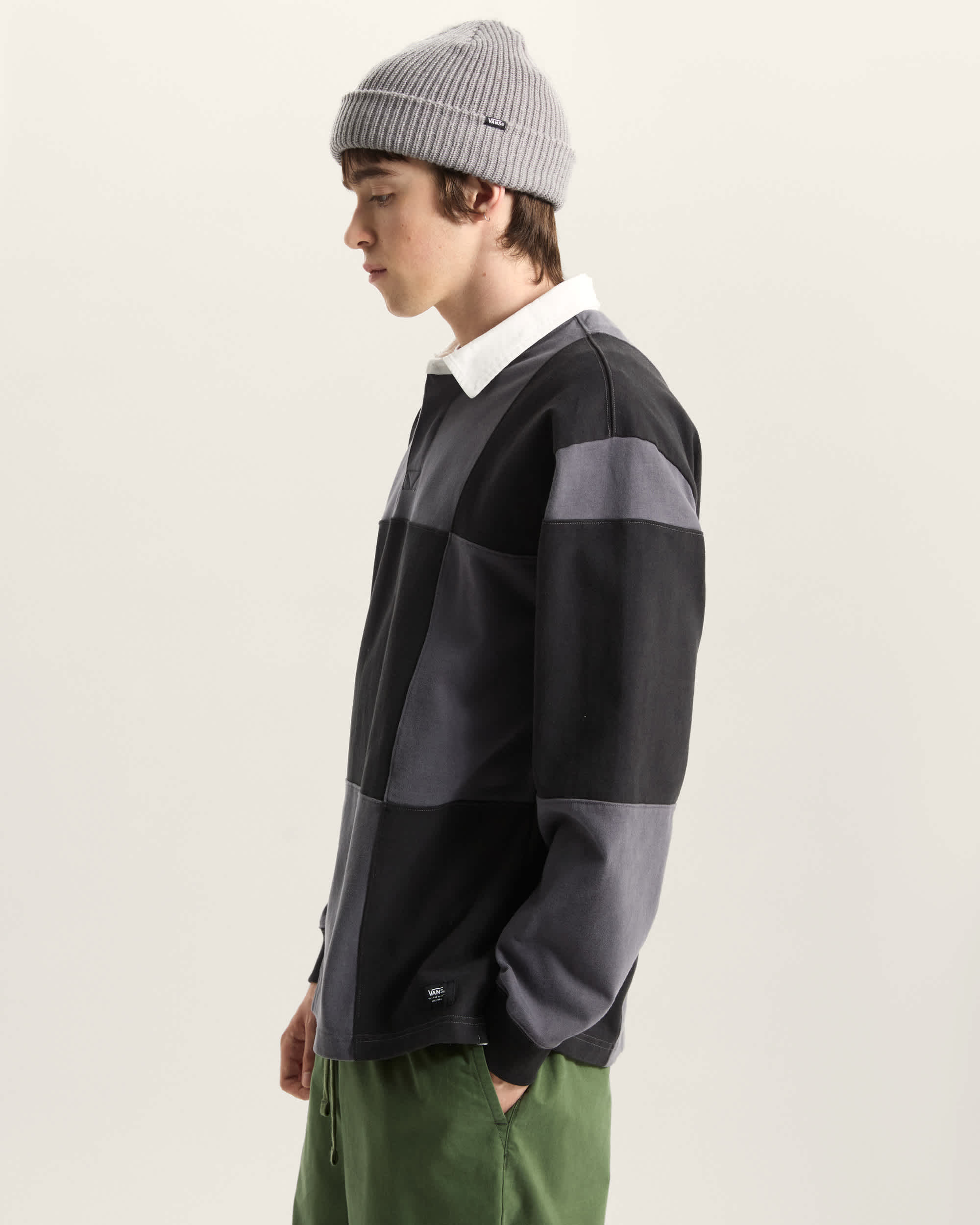 Polo de rguebi Grant Checkerboard VANS Preto ALT4