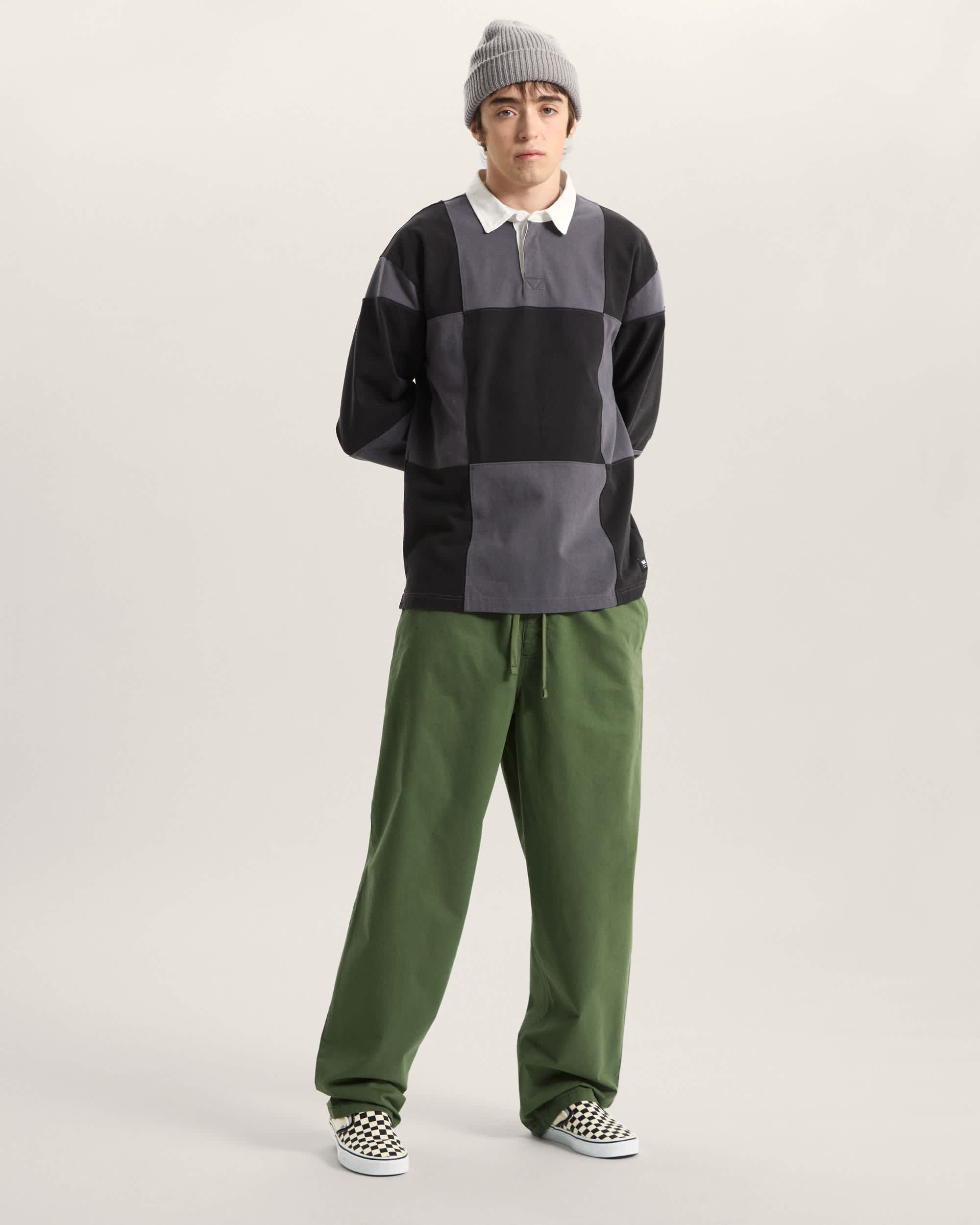 Polo de rguebi Grant Checkerboard VANS Preto ALT5