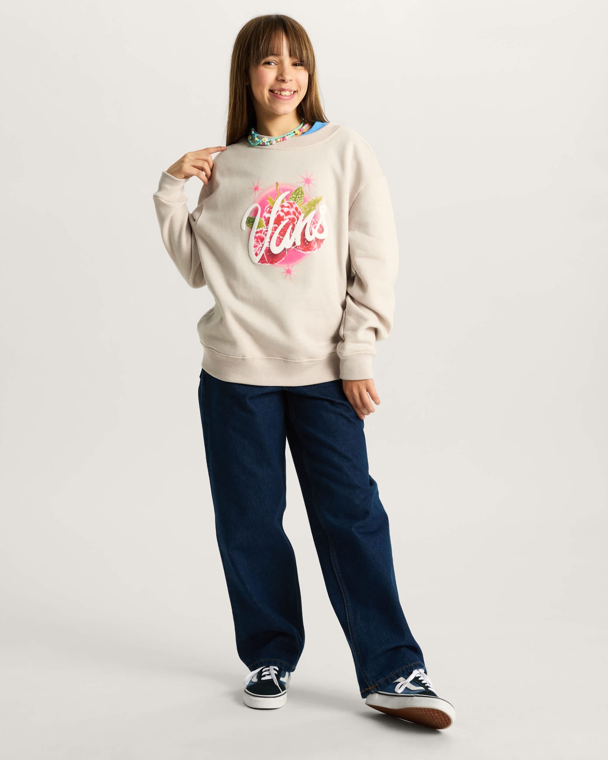 Kids Berry Pop Pullover Hoodie 814 Years VANS Beige ALT5