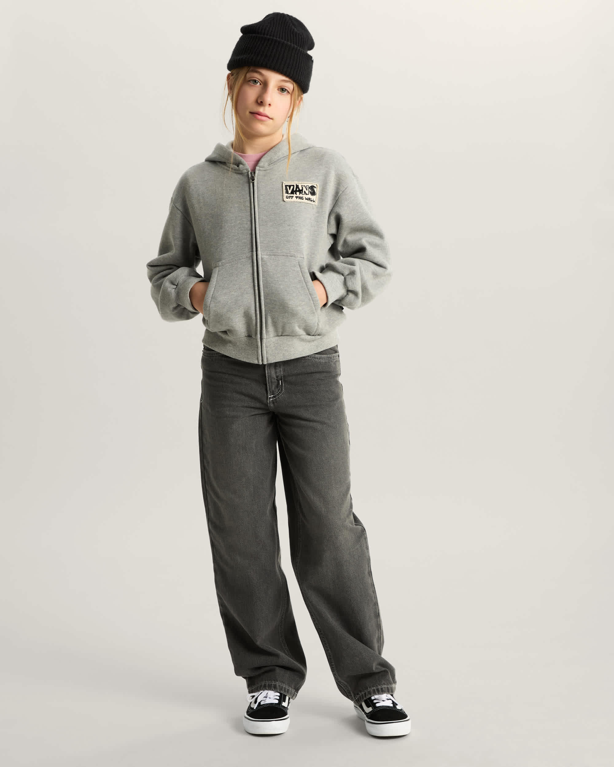 Sweat  capuche zipp VanArchy Enfant 814 ans VANS Gris ALT5