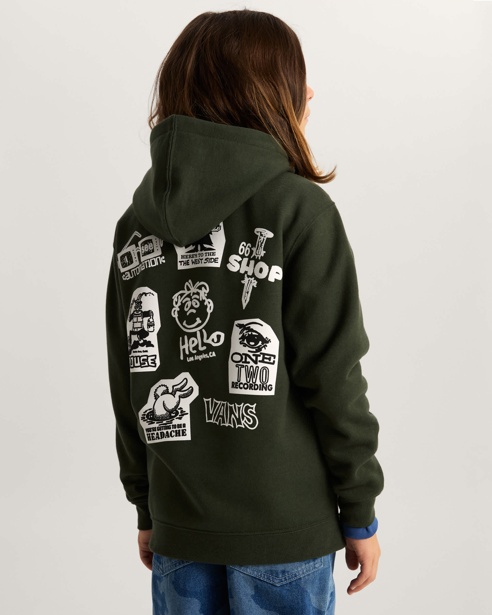 Sweat  capuche zipp Classified Enfant 814 ans VANS Vert ALT3