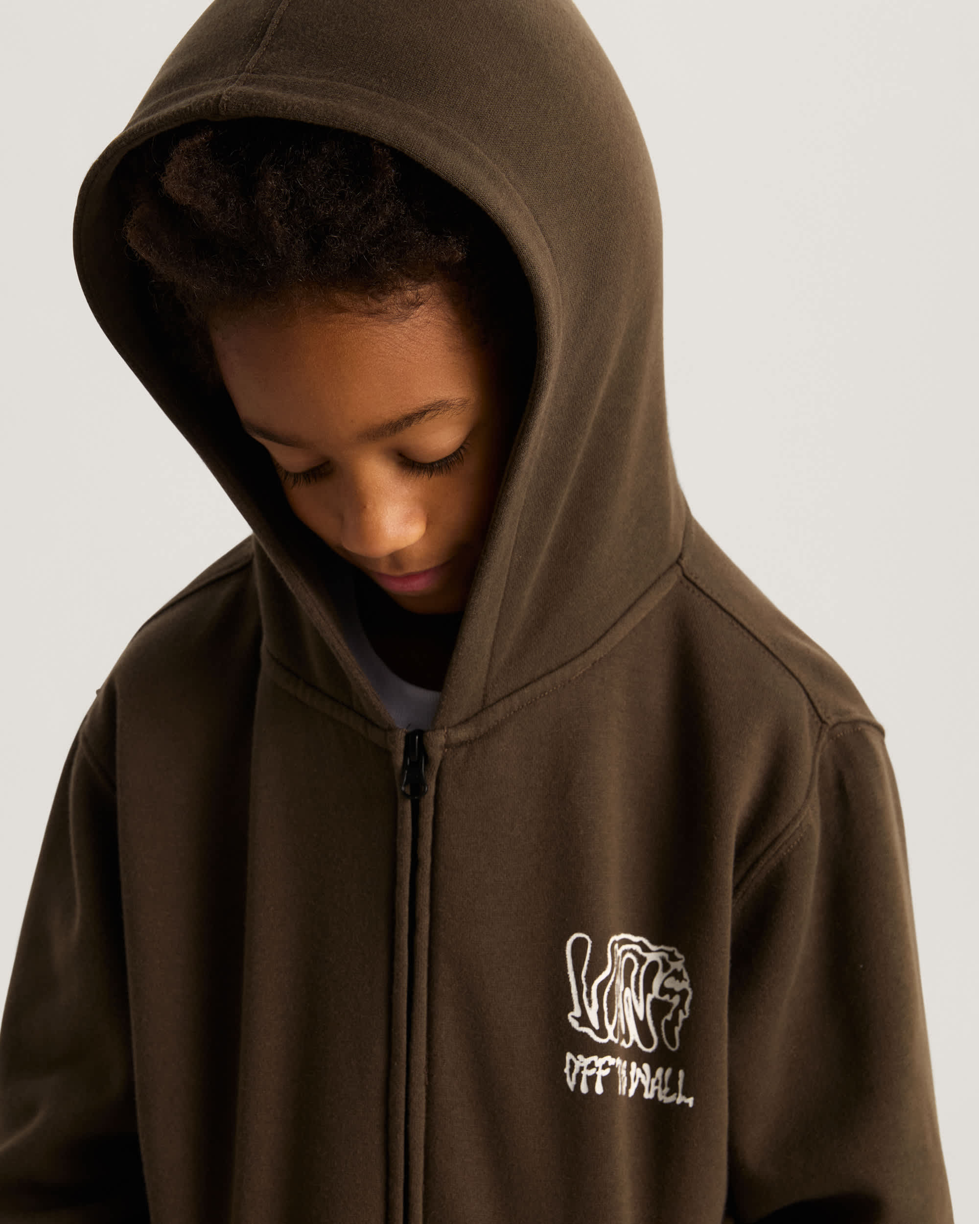 Kinder Rippled Hoodie mit Reiverschluss VANS Braun ALT6