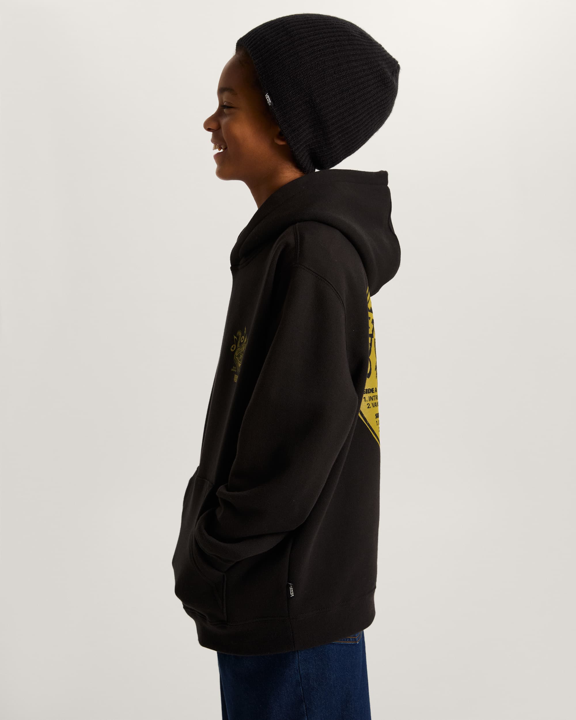 Sweat  capuche Scratched Records Enfant 814 ans VANS Noir ALT4