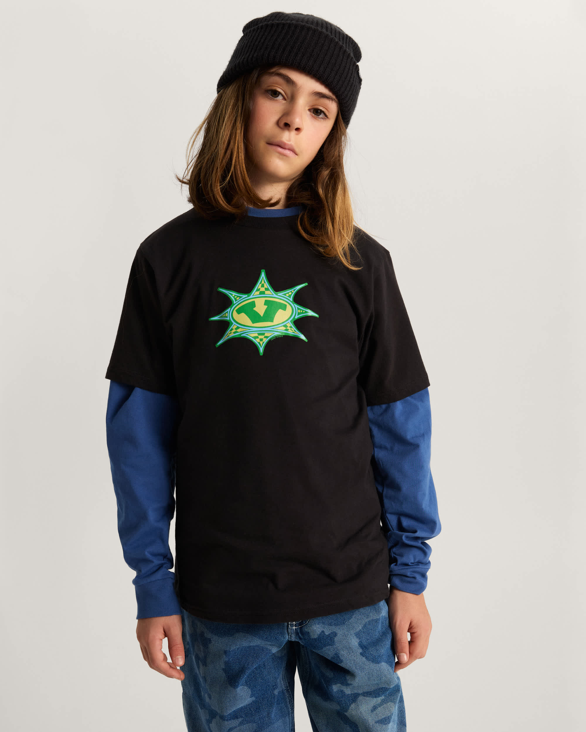 Kids Star Checker TShirt 814 years VANS Black ALT2