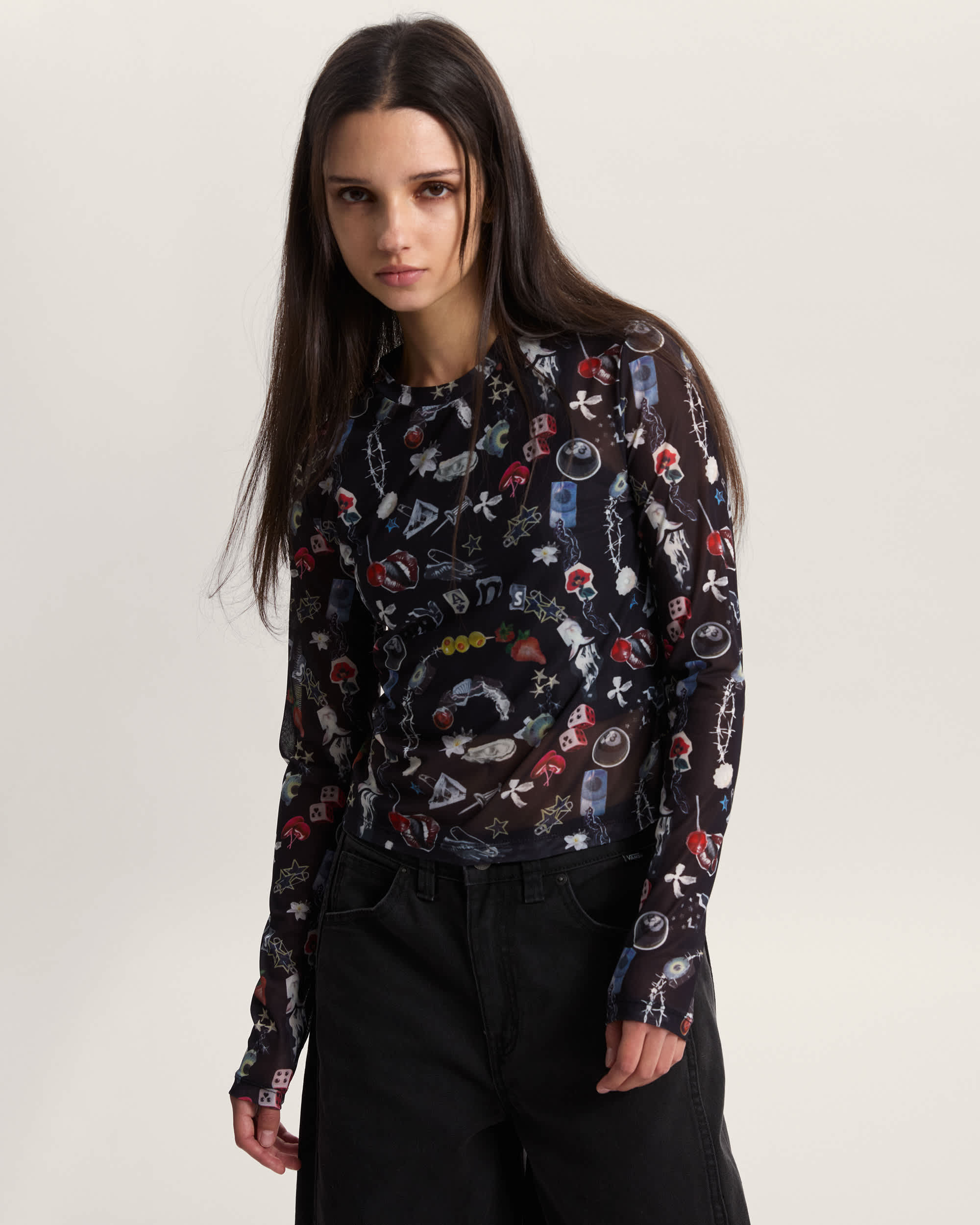 Ludlow Langarmshirt aus Netzstoff VANS Schwarz ALT2