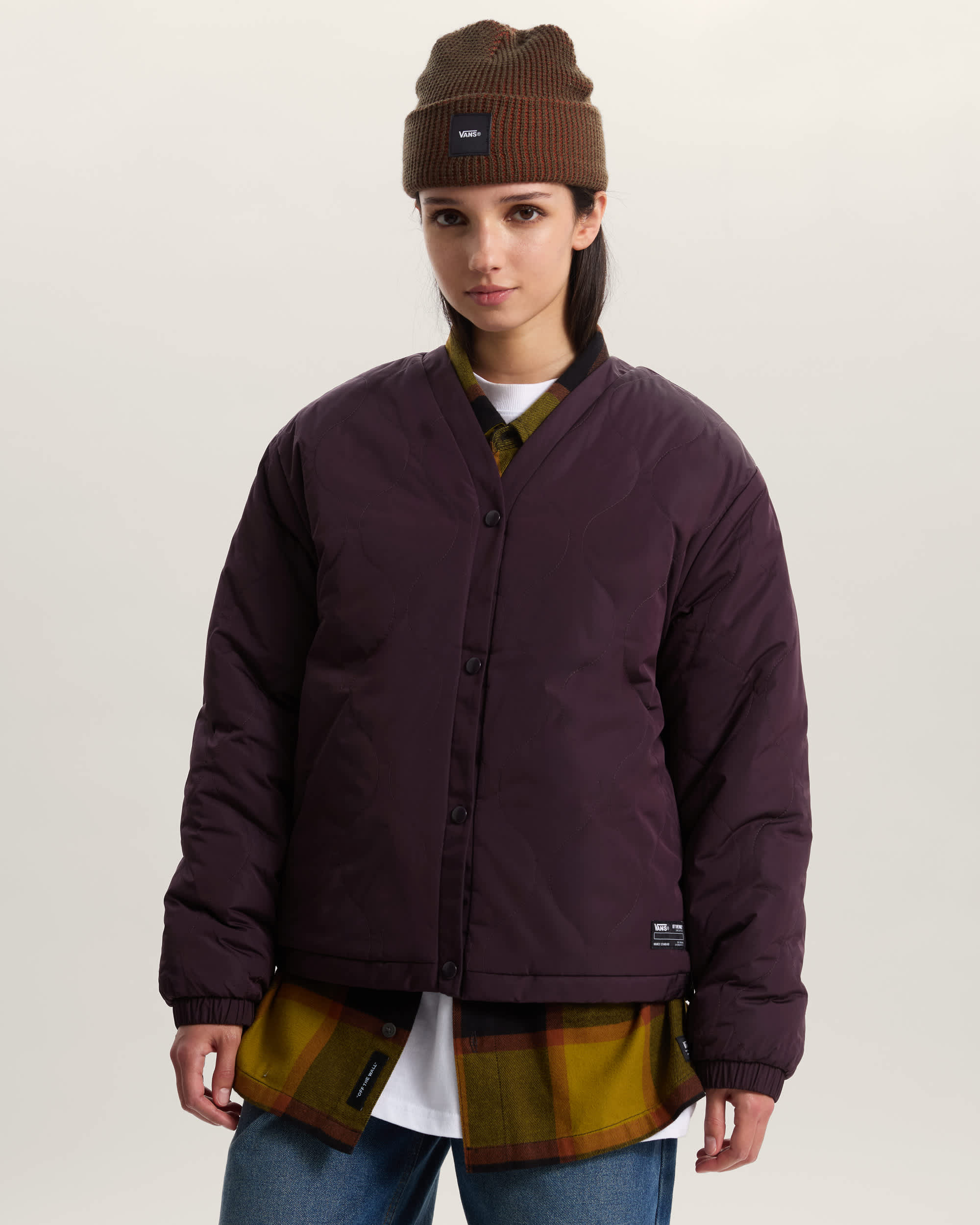 Suffolk Cheetah Check Pile Mantel VANS Blau ALT6