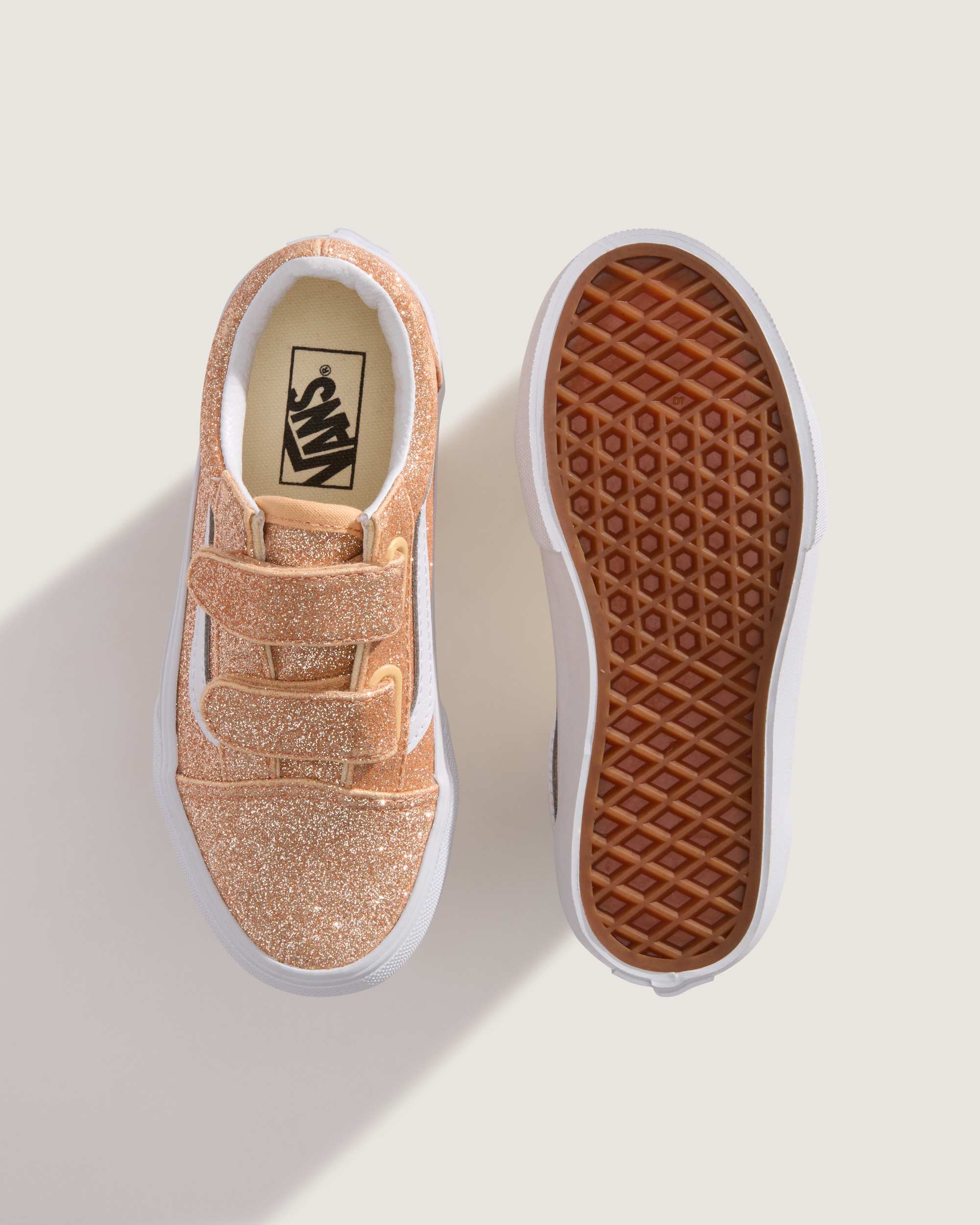 Old Skool V GLITTER Apricot Glow VANS Orange ALT2