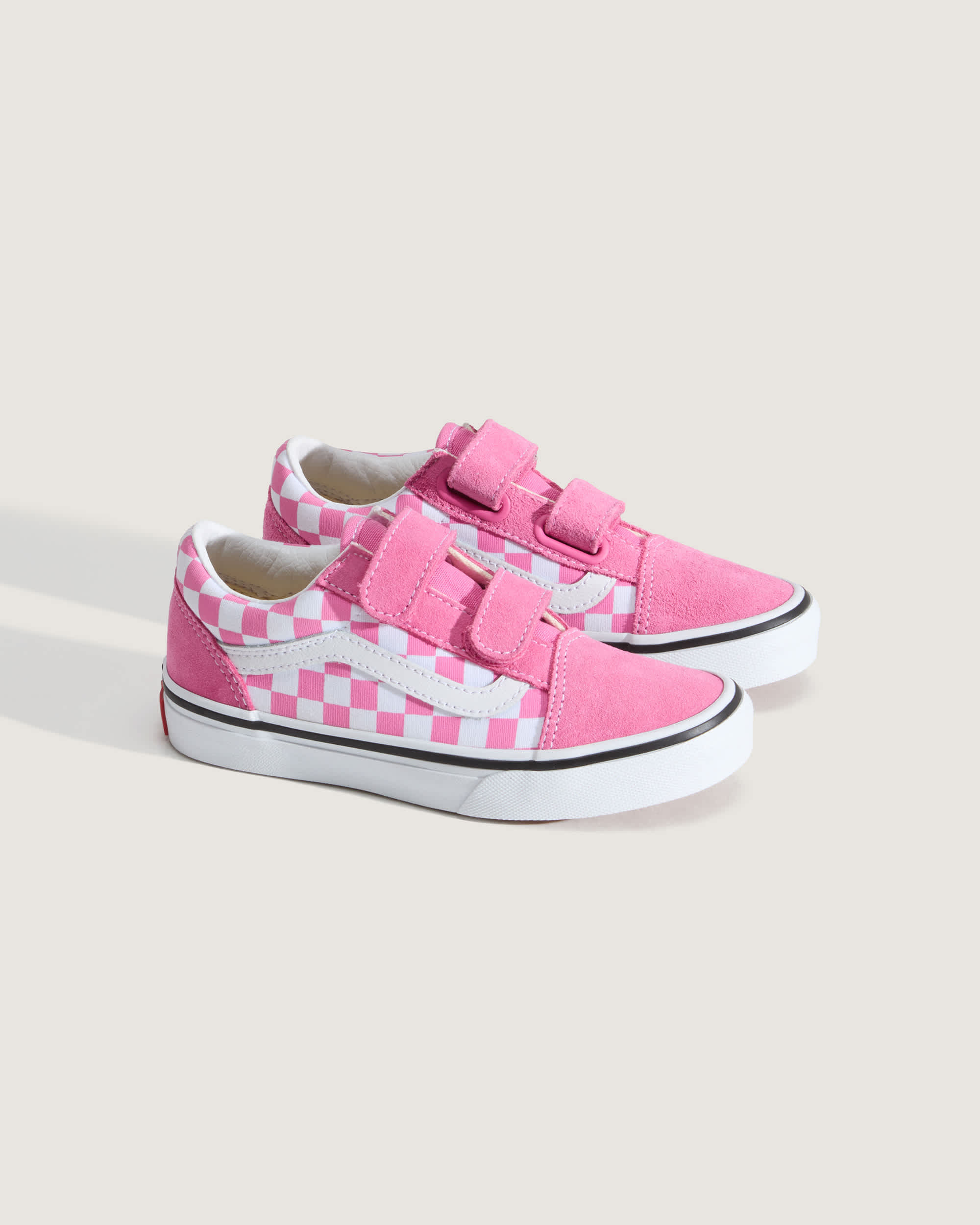 Kids Old Skool V Checkerboard Shoes 48 Years VANS Pink ALT1
