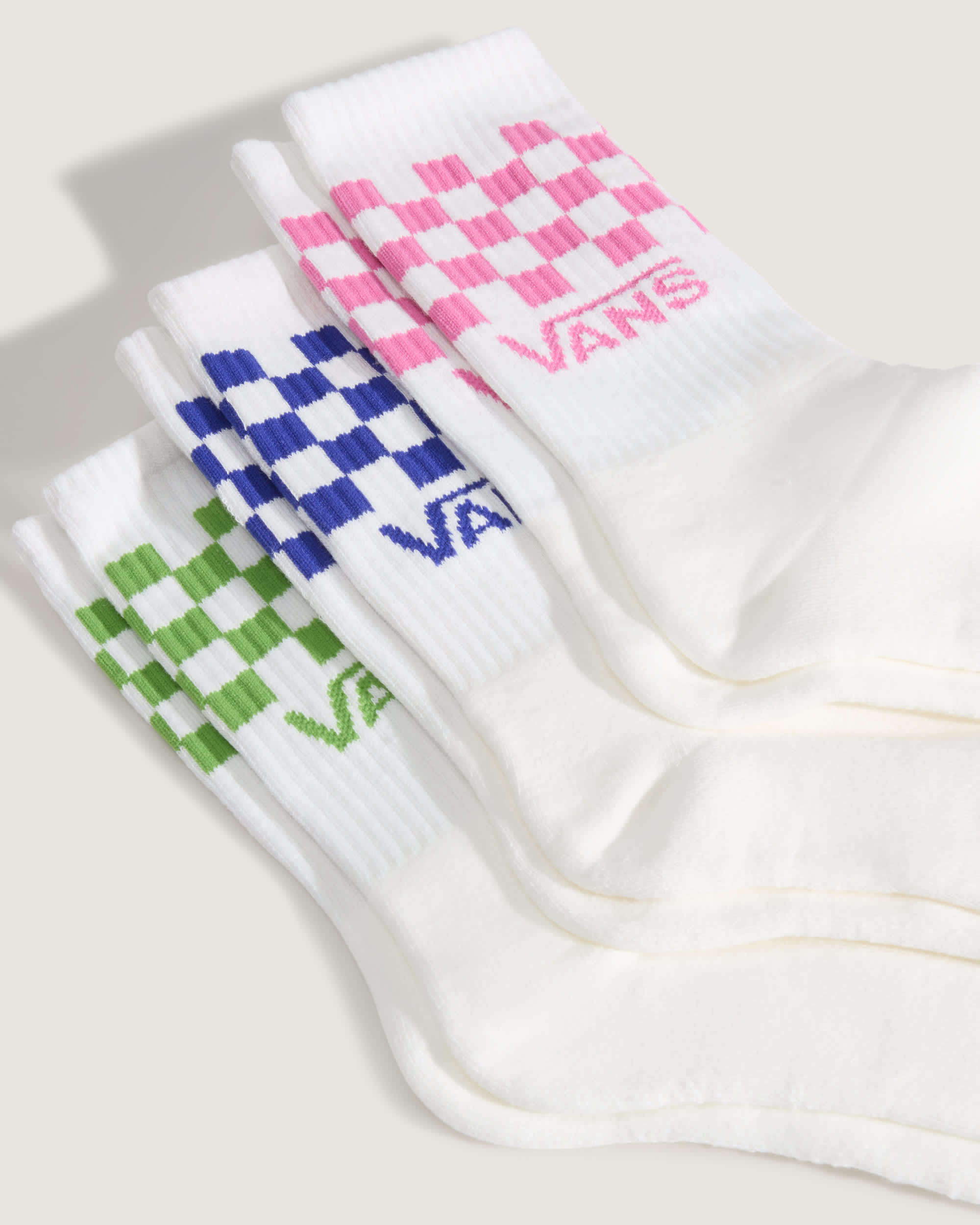 Meias Classic Check Crew 3 pares VANS Corderosa ALT2