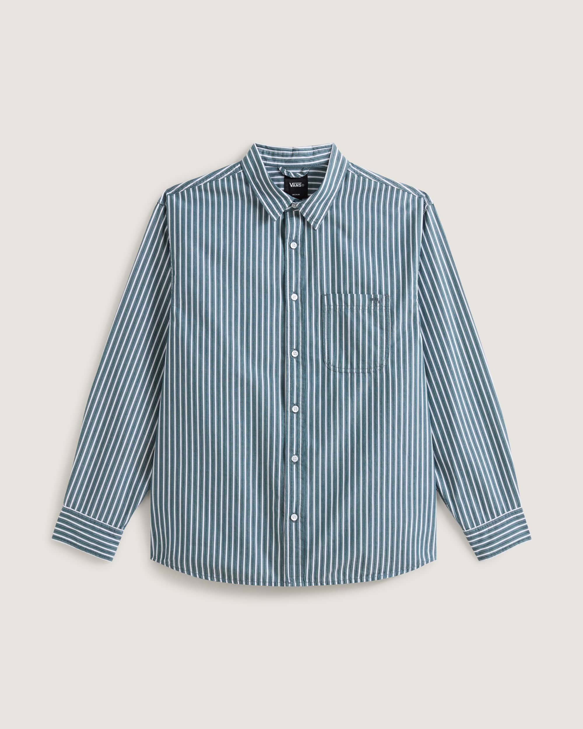 Dobby Stripe LS Shirt Mystic Moss VANS Verde HERO