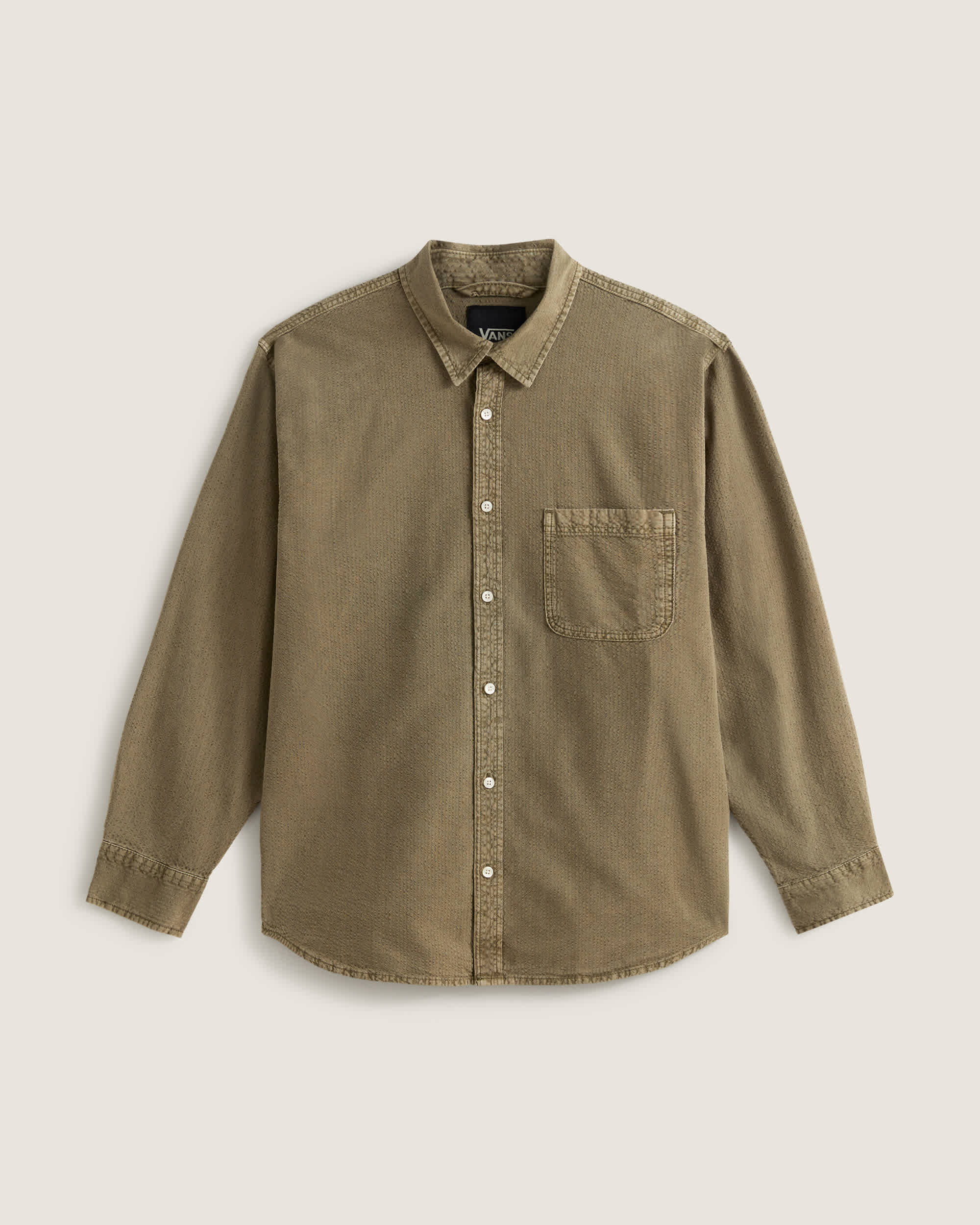 Pigmentgefrbtes Lawson SeersuckerLangarmhemd VANS Braun HERO