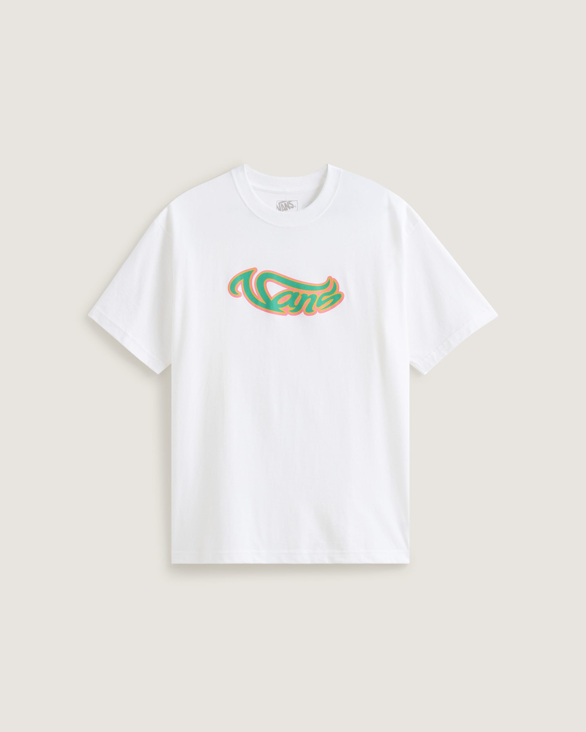 Wavy Script TShirt VANS White HERO