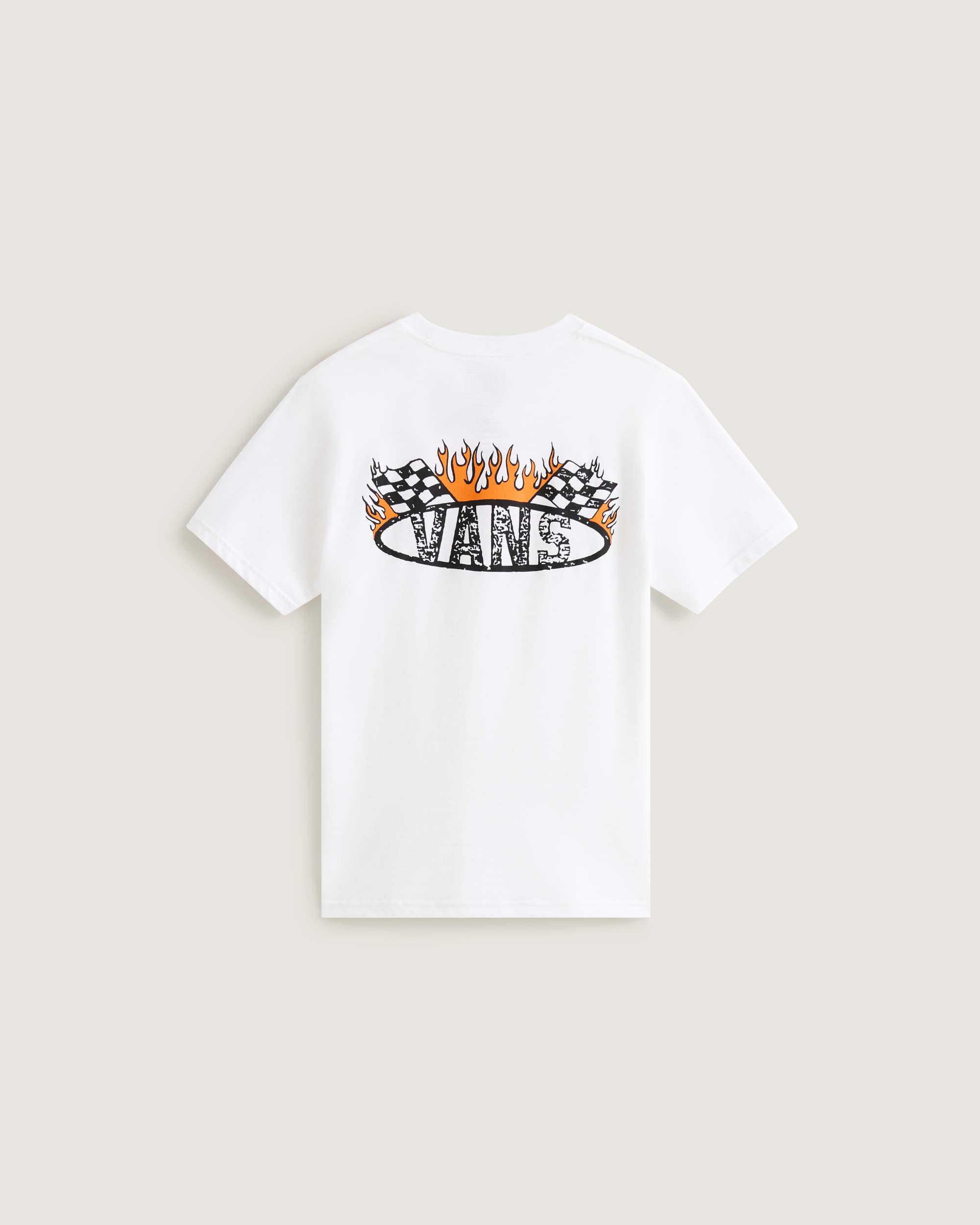 Camiseta de nio Racing Flames 814 aos VANS Blanco ALT1