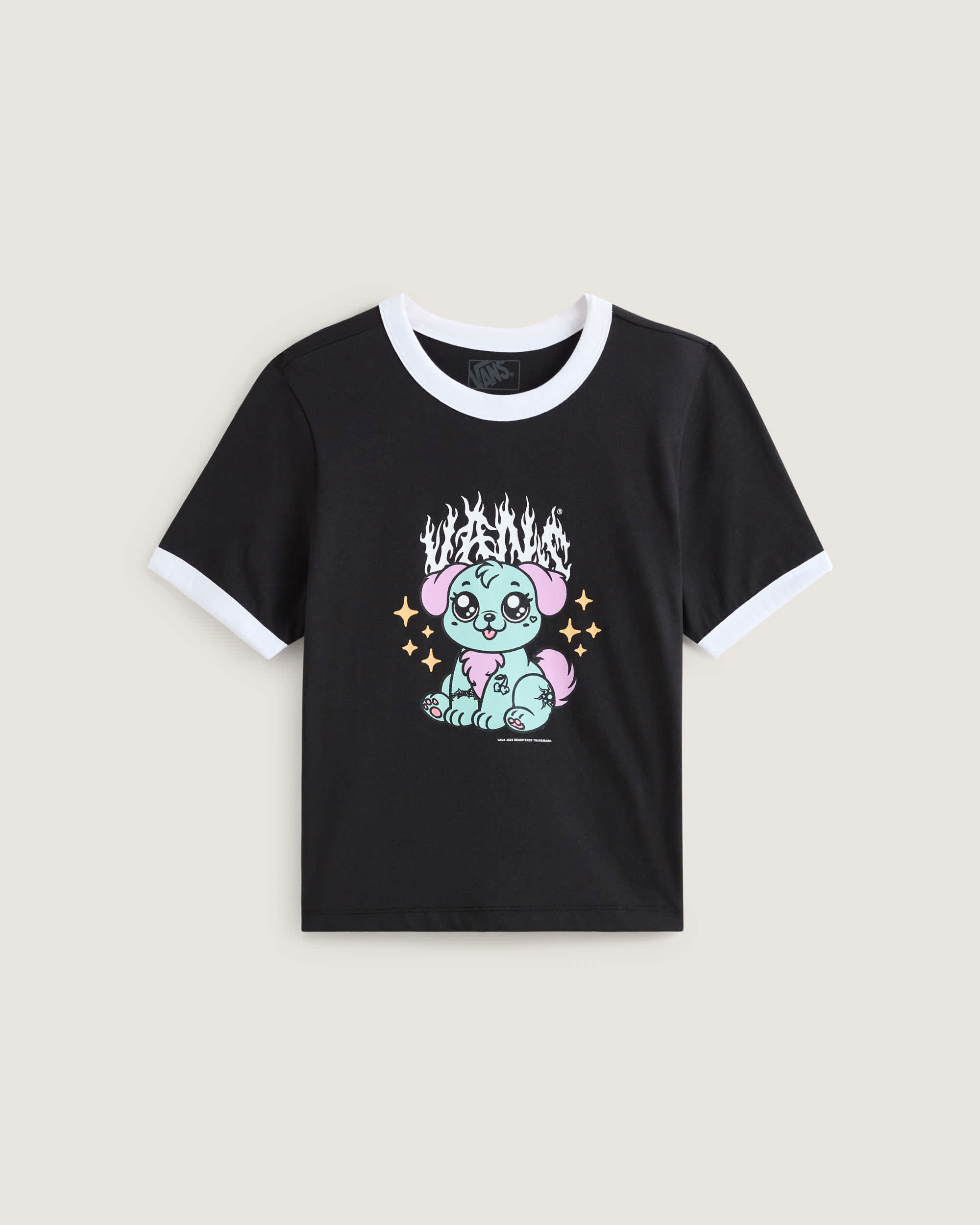 Puppy Ringer Tee VANS Zwart HERO