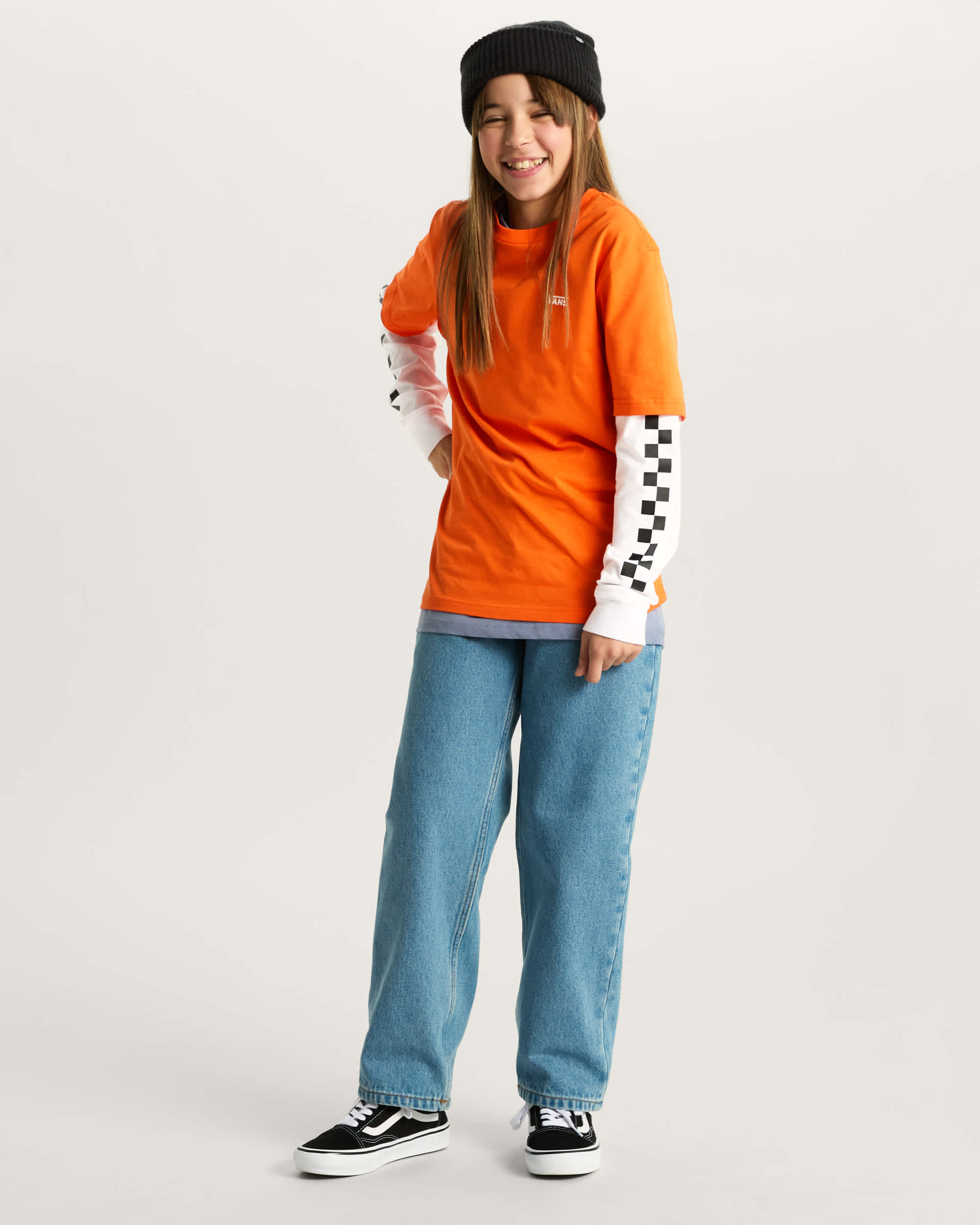 LONG CHECK TWOFER TShirt 814 Years VANS Orange ALT8