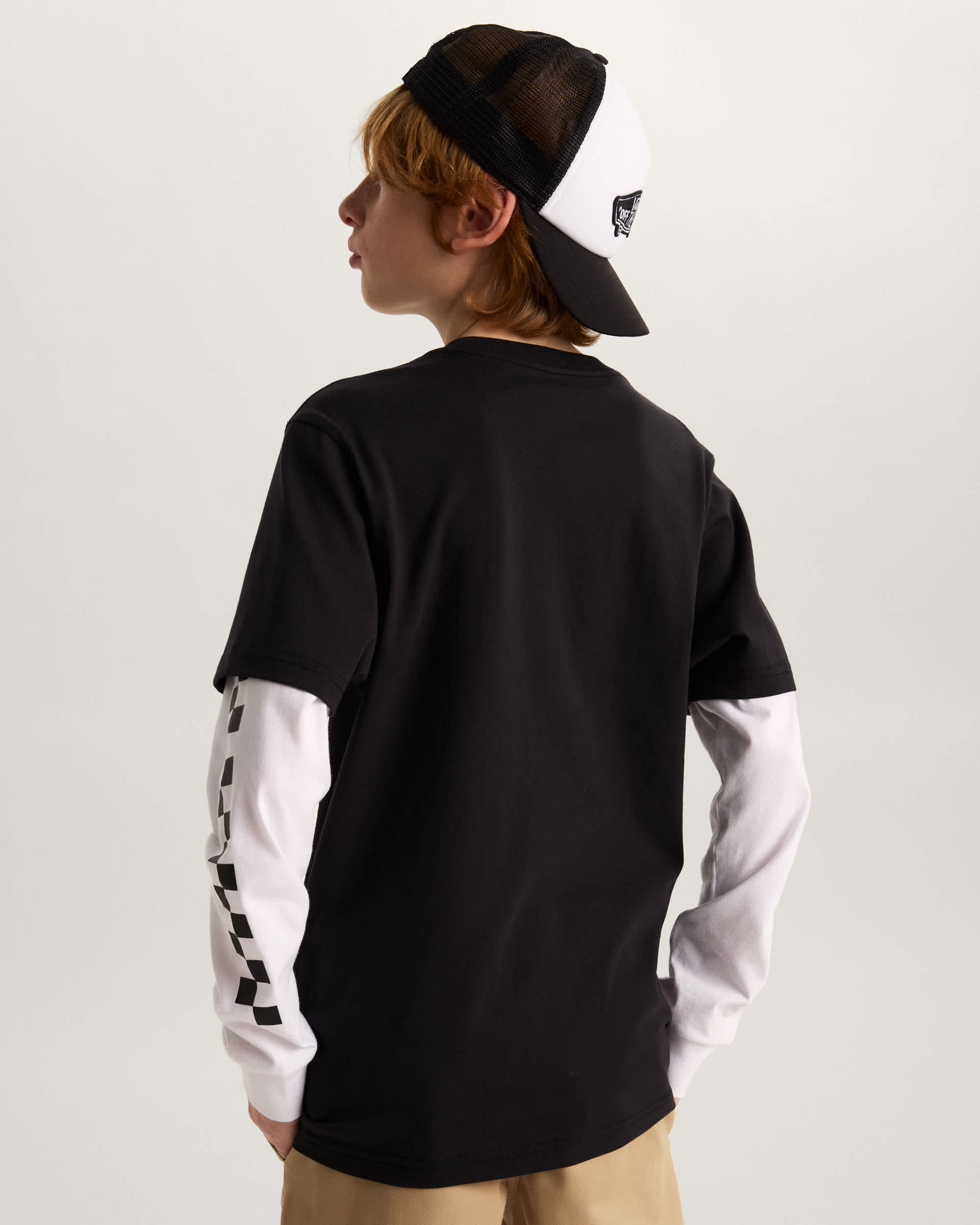 LONG CHECK TWOFER TShirt 814 Years VANS Black ALT3