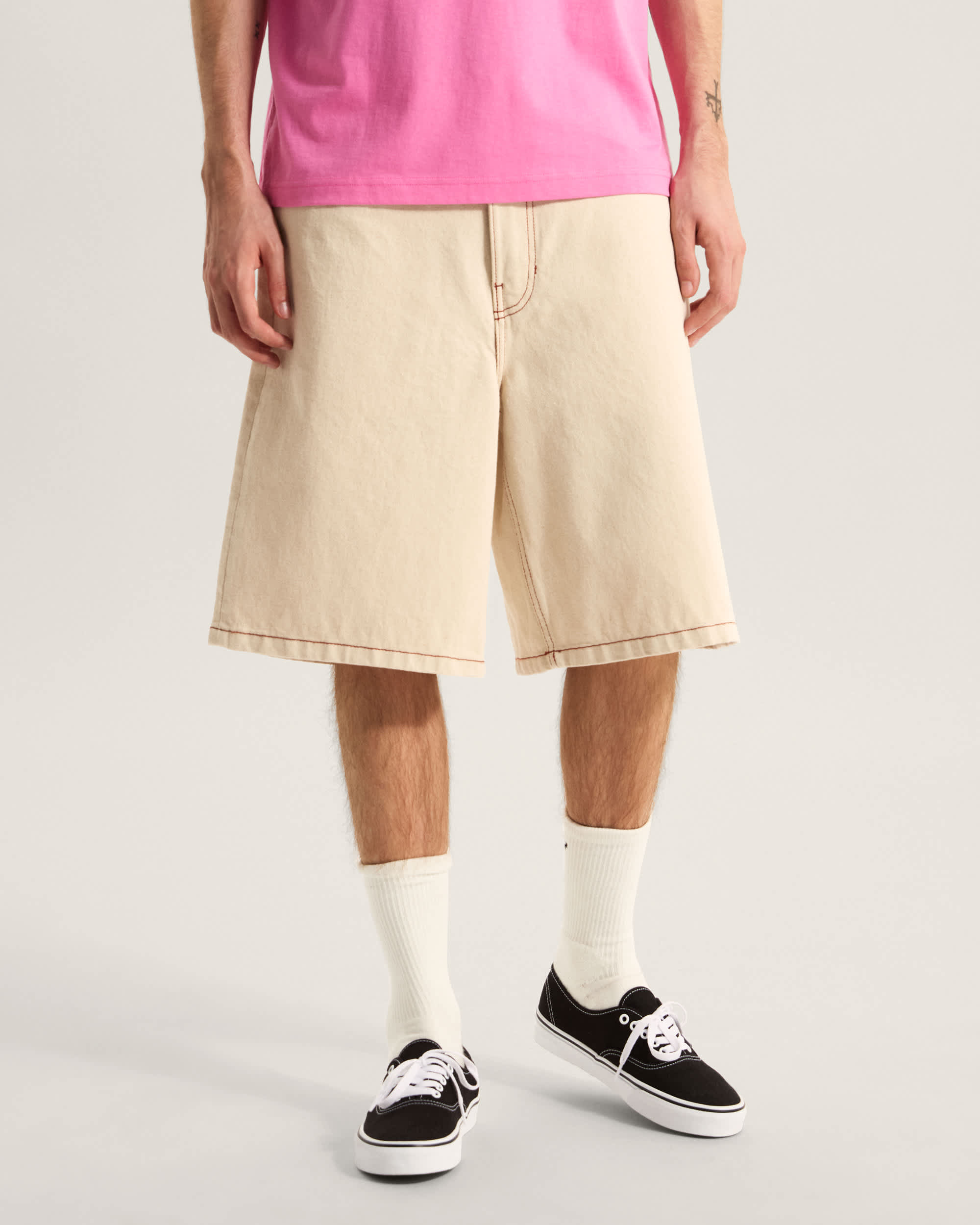 Pantalones cortos denim de corte holgado Check5 VANS Blanco ALT2