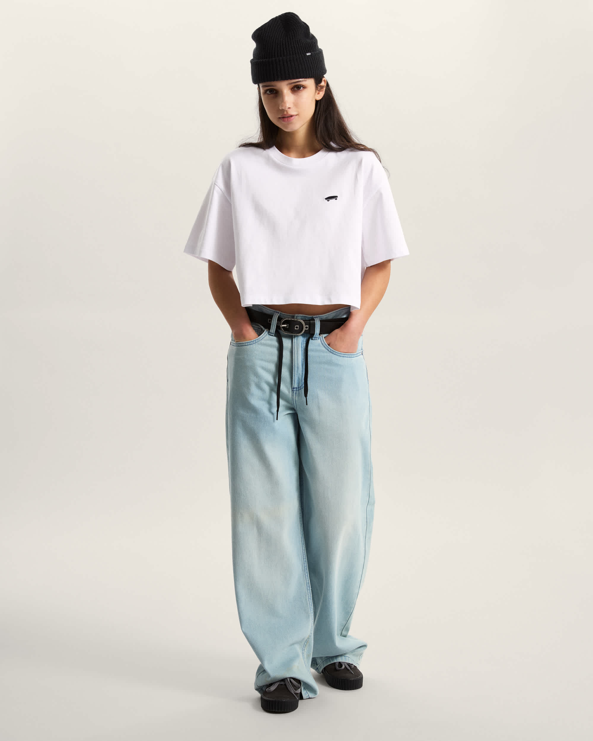 Maglietta W SALTON RELAX CROP VANS Bianco ALT4