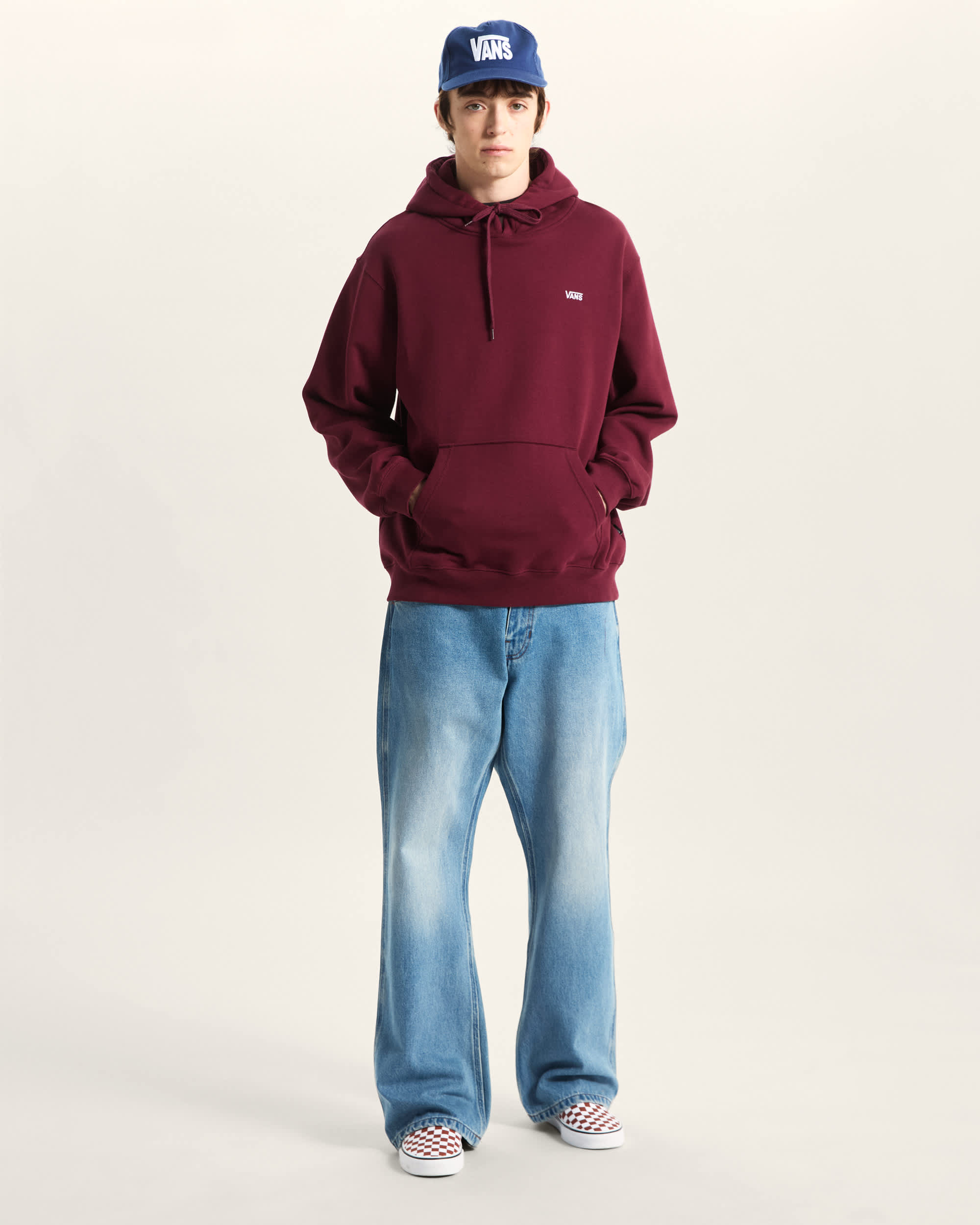 Left Chest II Logo Pullover Hoodie VANS Burgundy ALT5
