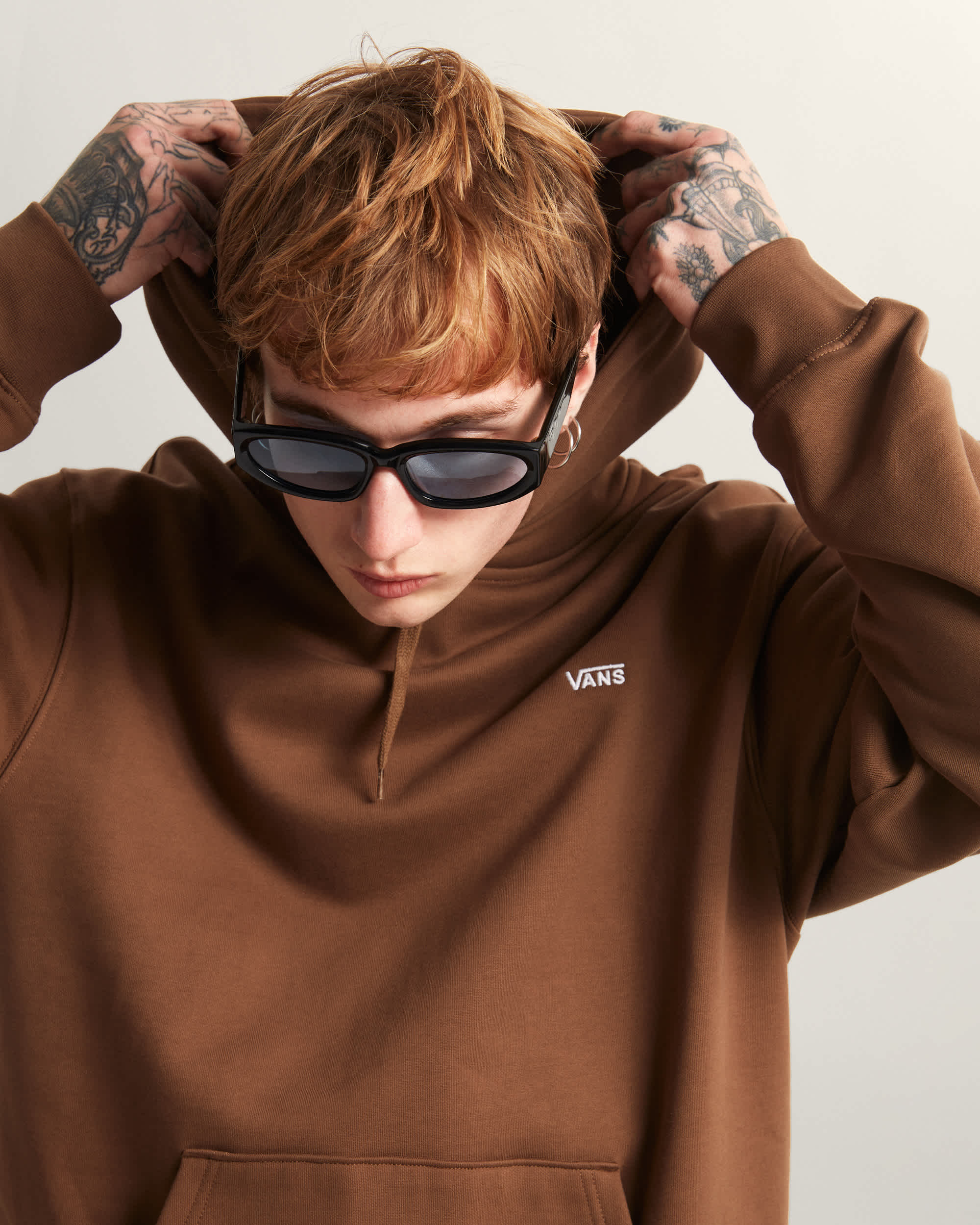 LEFT CHEST II LOOSE Hoodie VANS Bruin ALT6