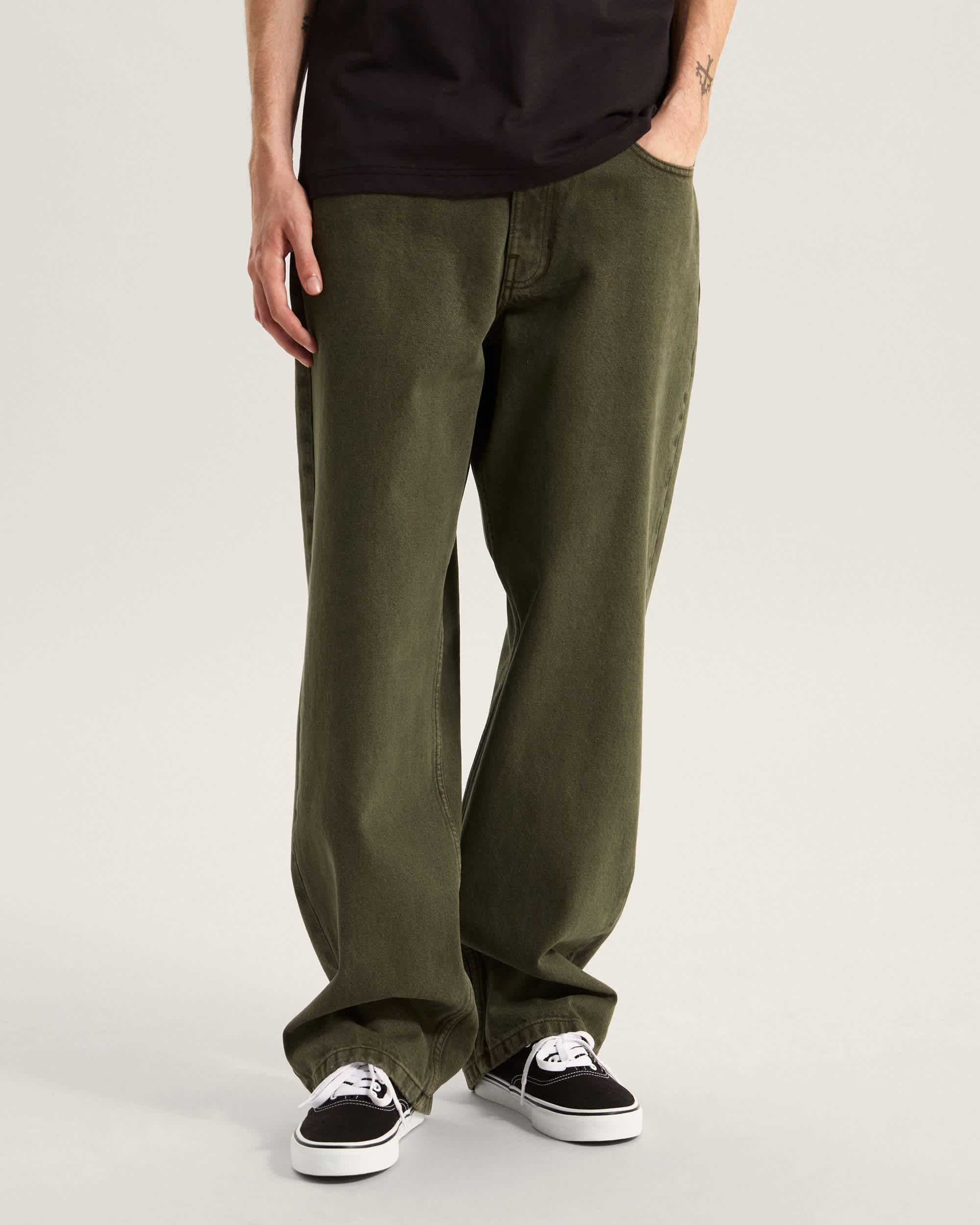 Check5 Loose Denim Trousers VANS Green ALT2