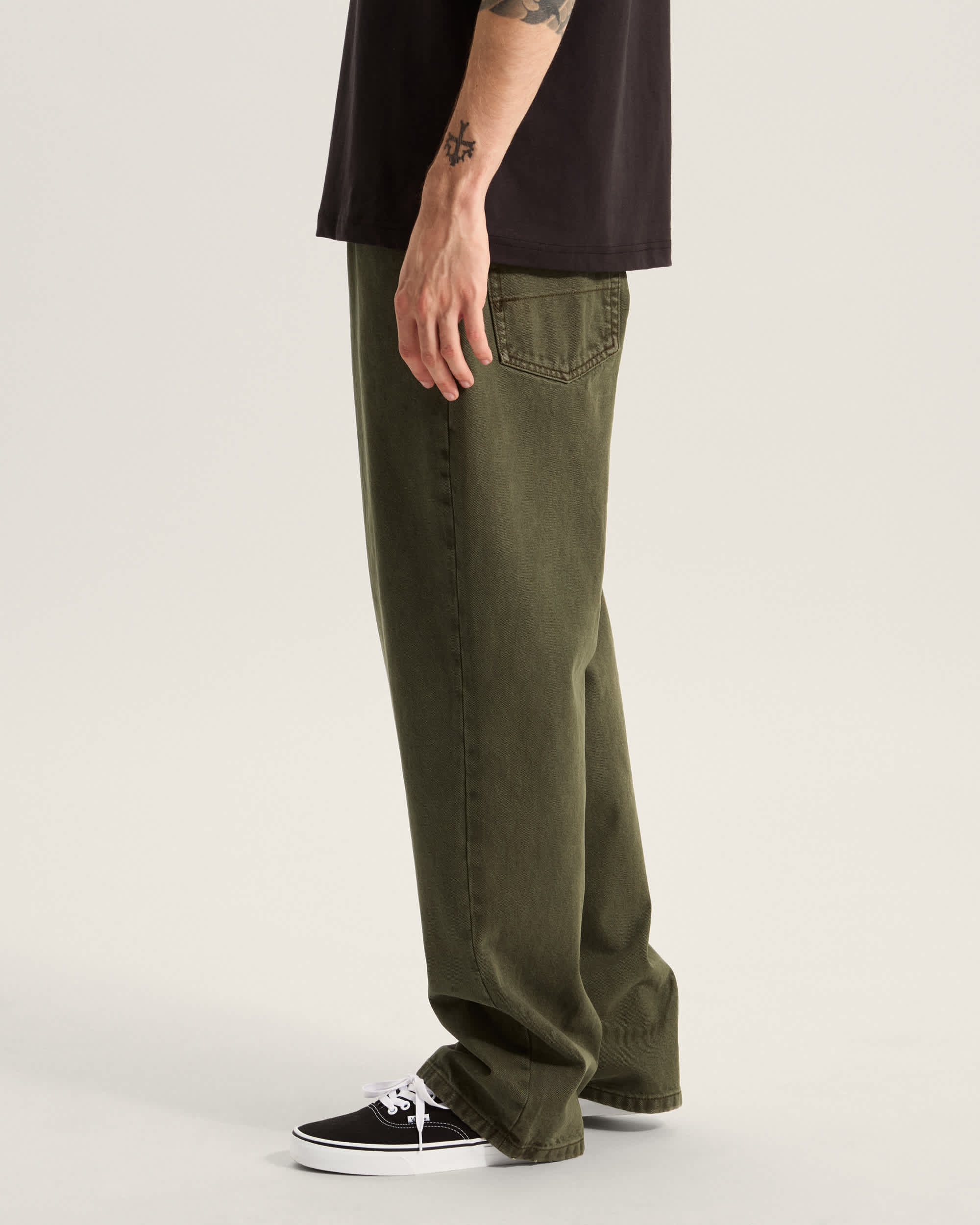 Check5 Loose Denim Trousers VANS Green ALT4