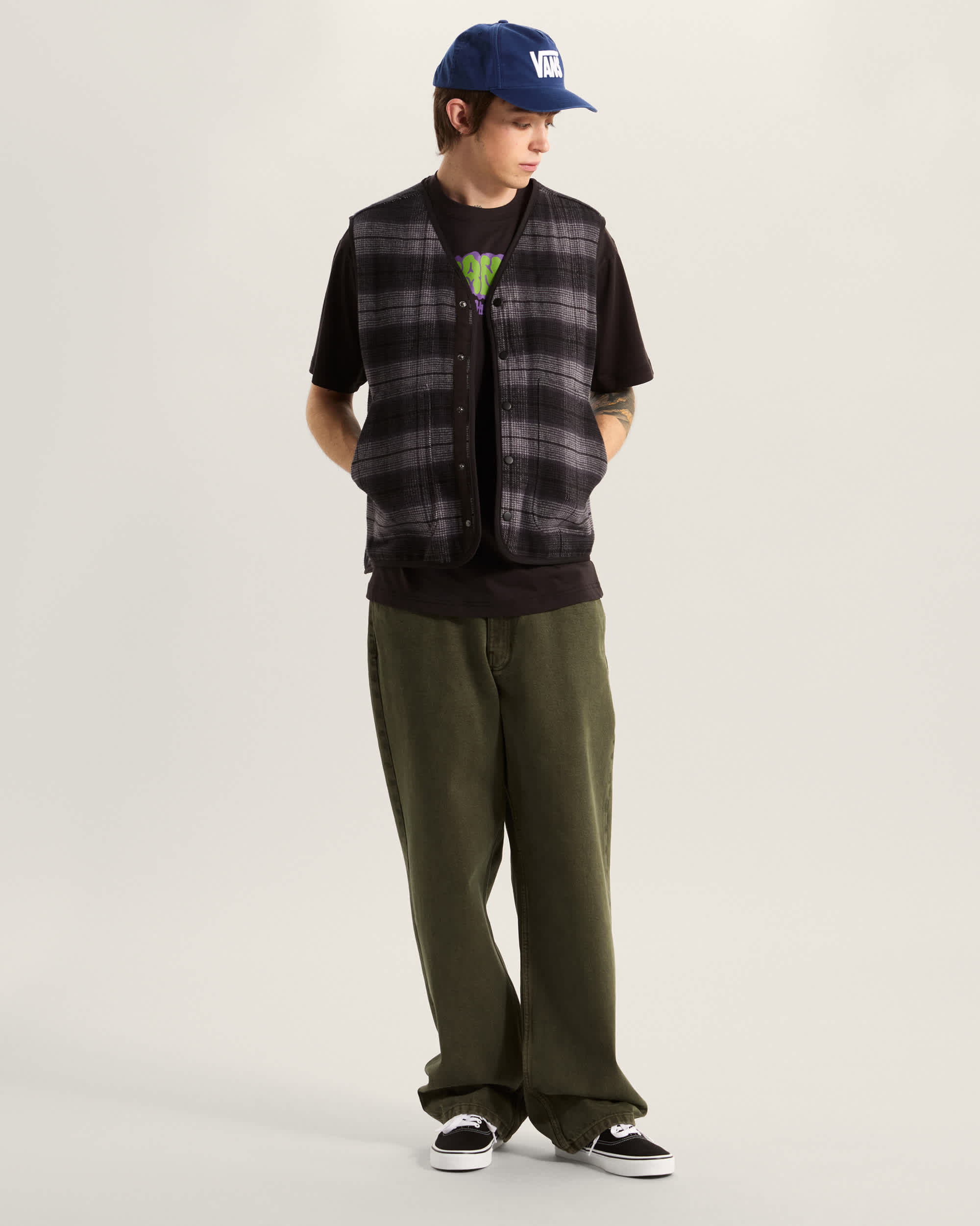 Check5 Loose Denim Pant Mossy Olive VANS Verde ALT5