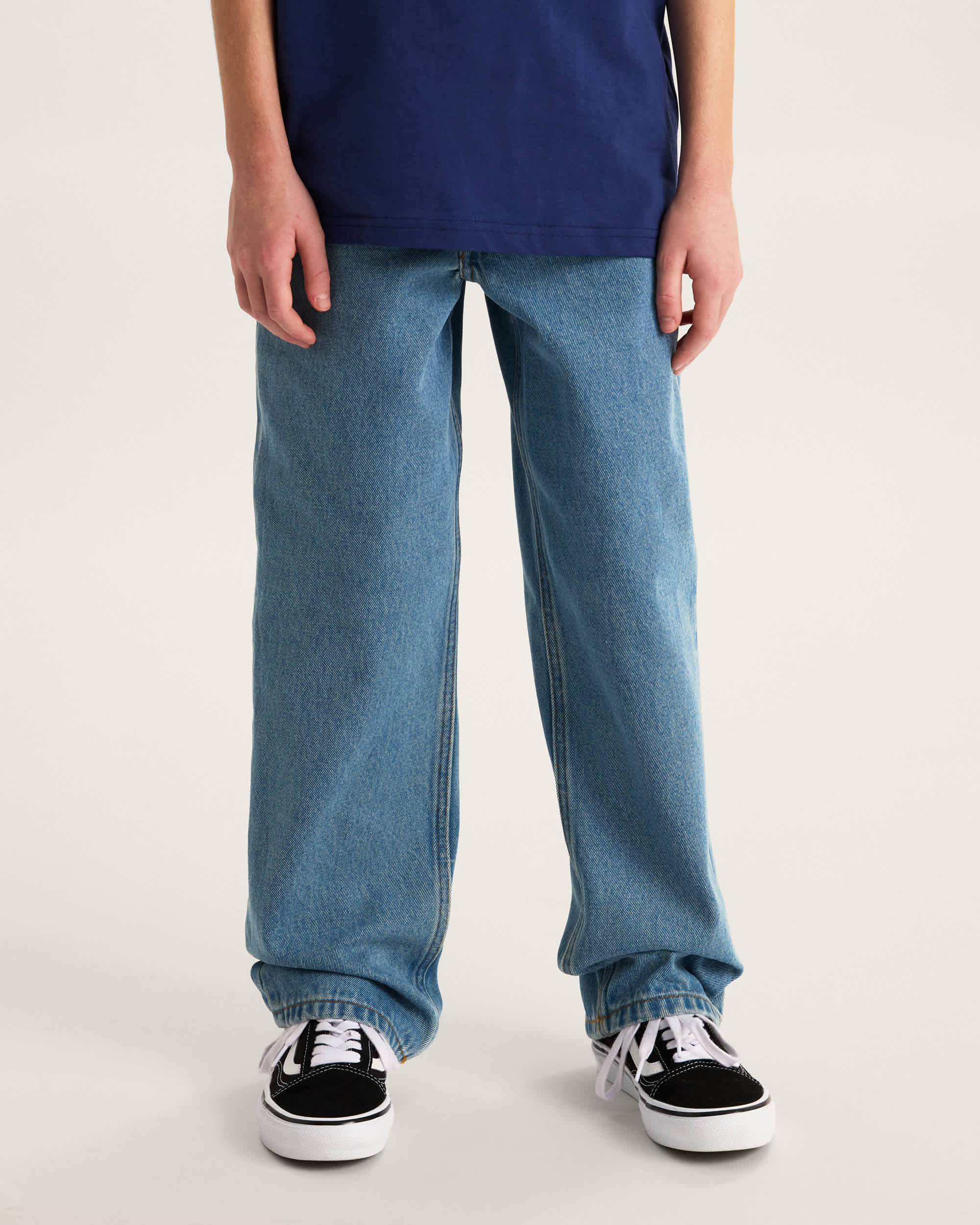 Kids Check5 Loose Denim Trousers 814 Years VANS Blue ALT2