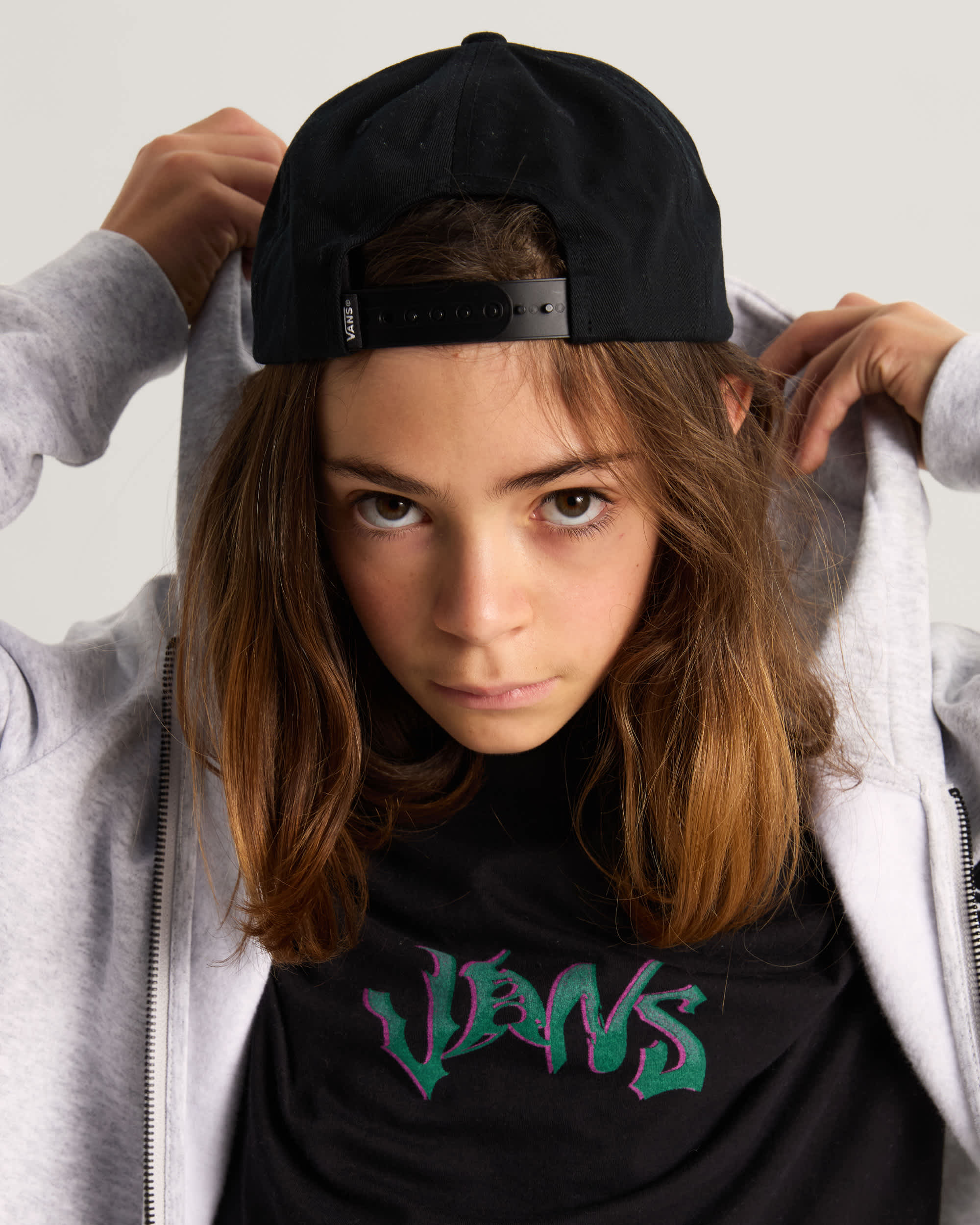 Cappellino snapback Bambinoa con logo Drop V VANS Nero ALT3