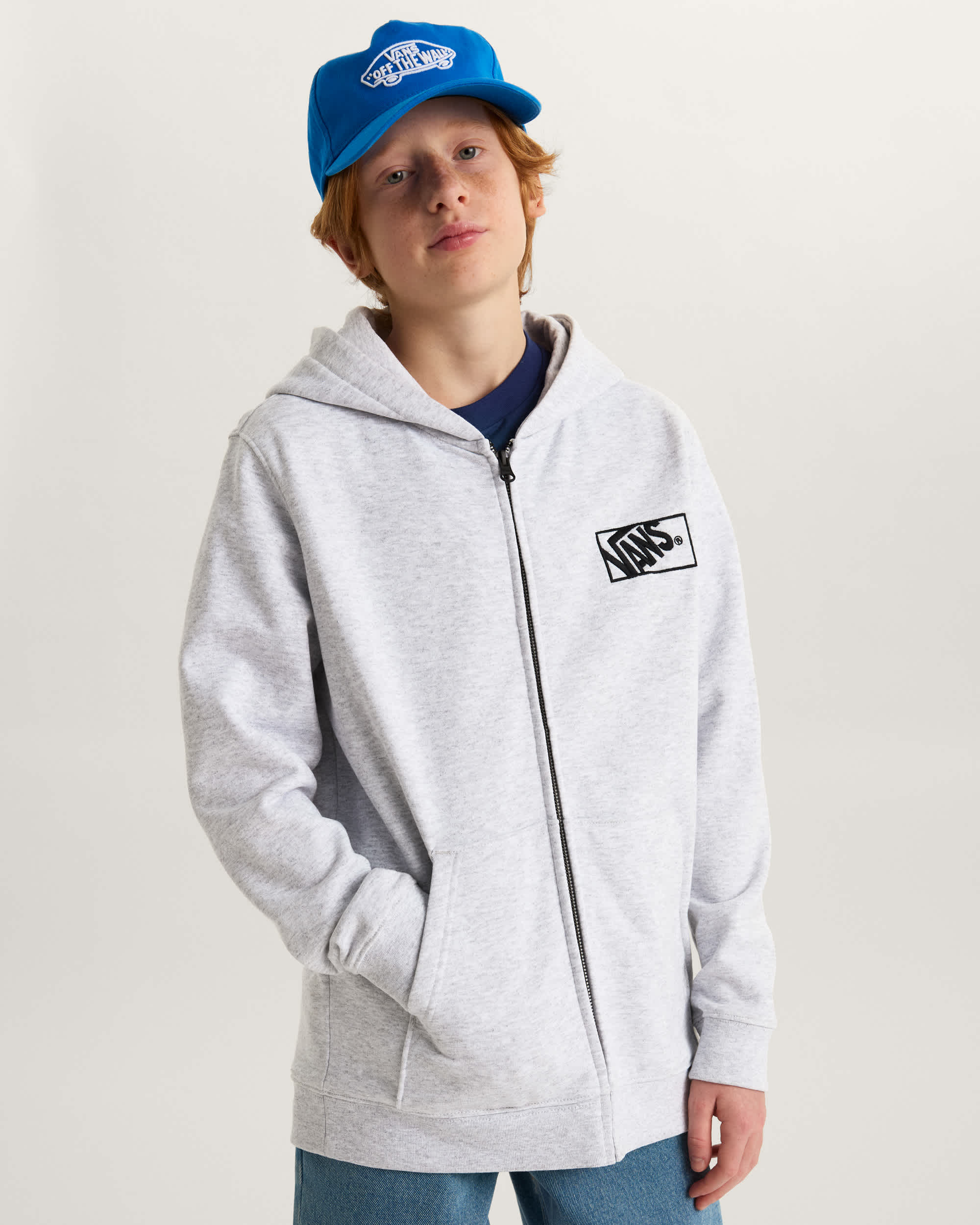 Sweat  capuche zipp By Blocked Box Enfant 814 ans VANS Gris ALT2