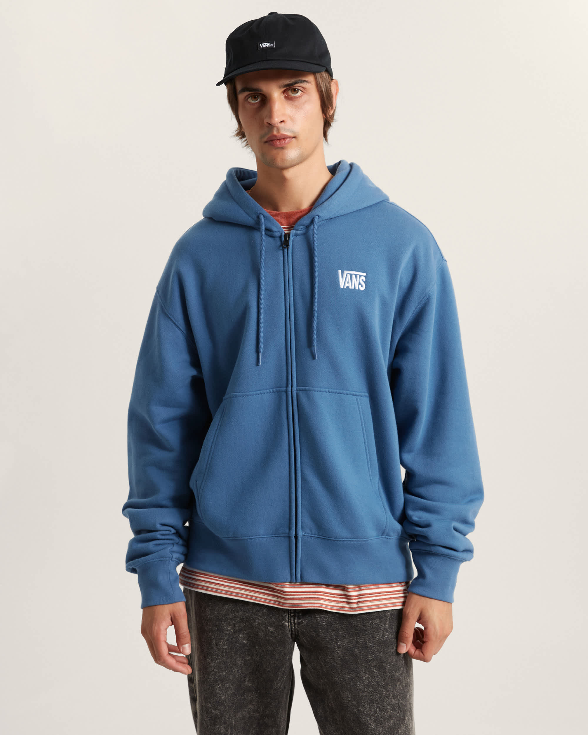 Stretch Logo Zip Pullover Hoodie VANS Blue ALT2