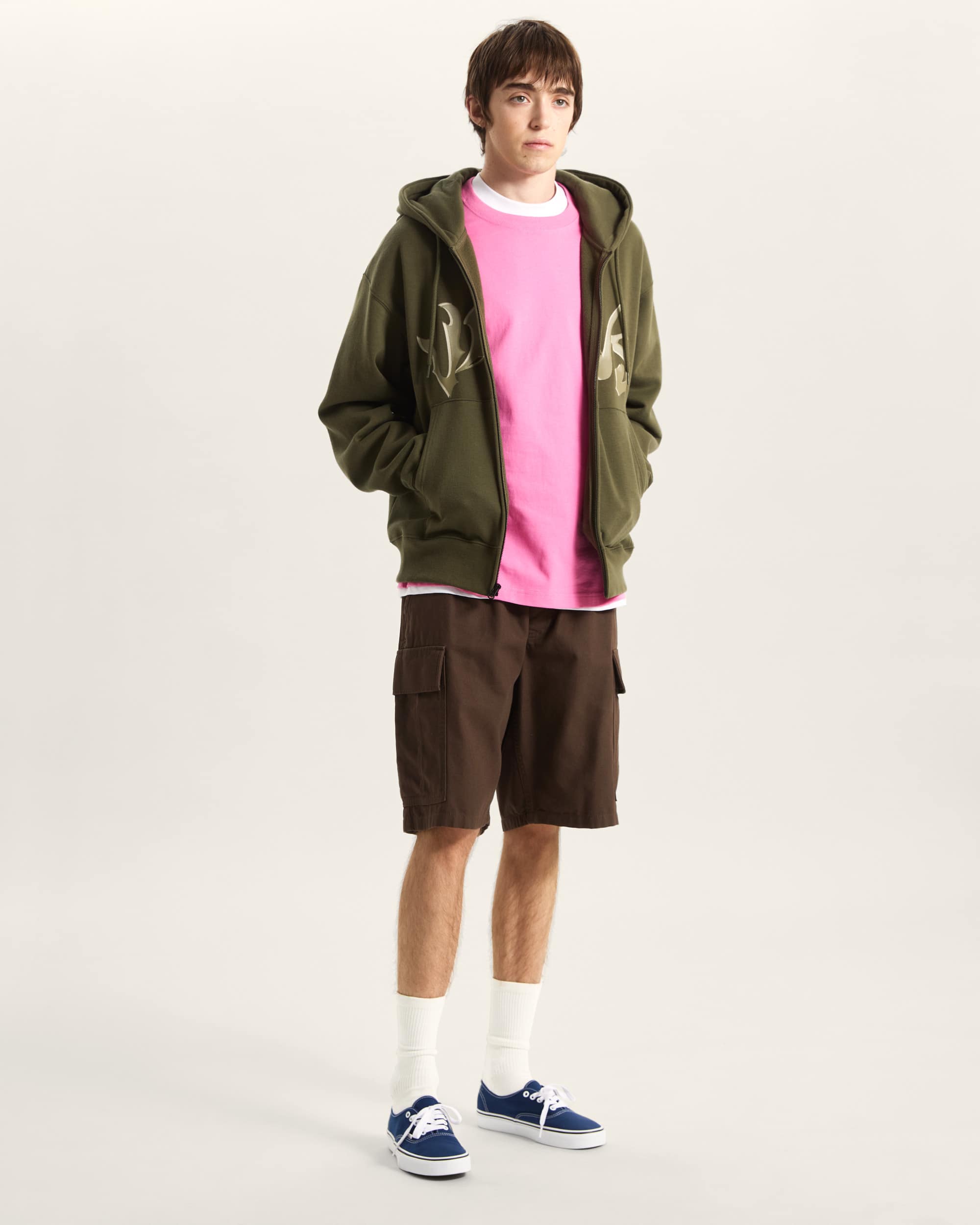 Felpa con cappuccio e zip intera Wild Circle VANS Verde ALT5