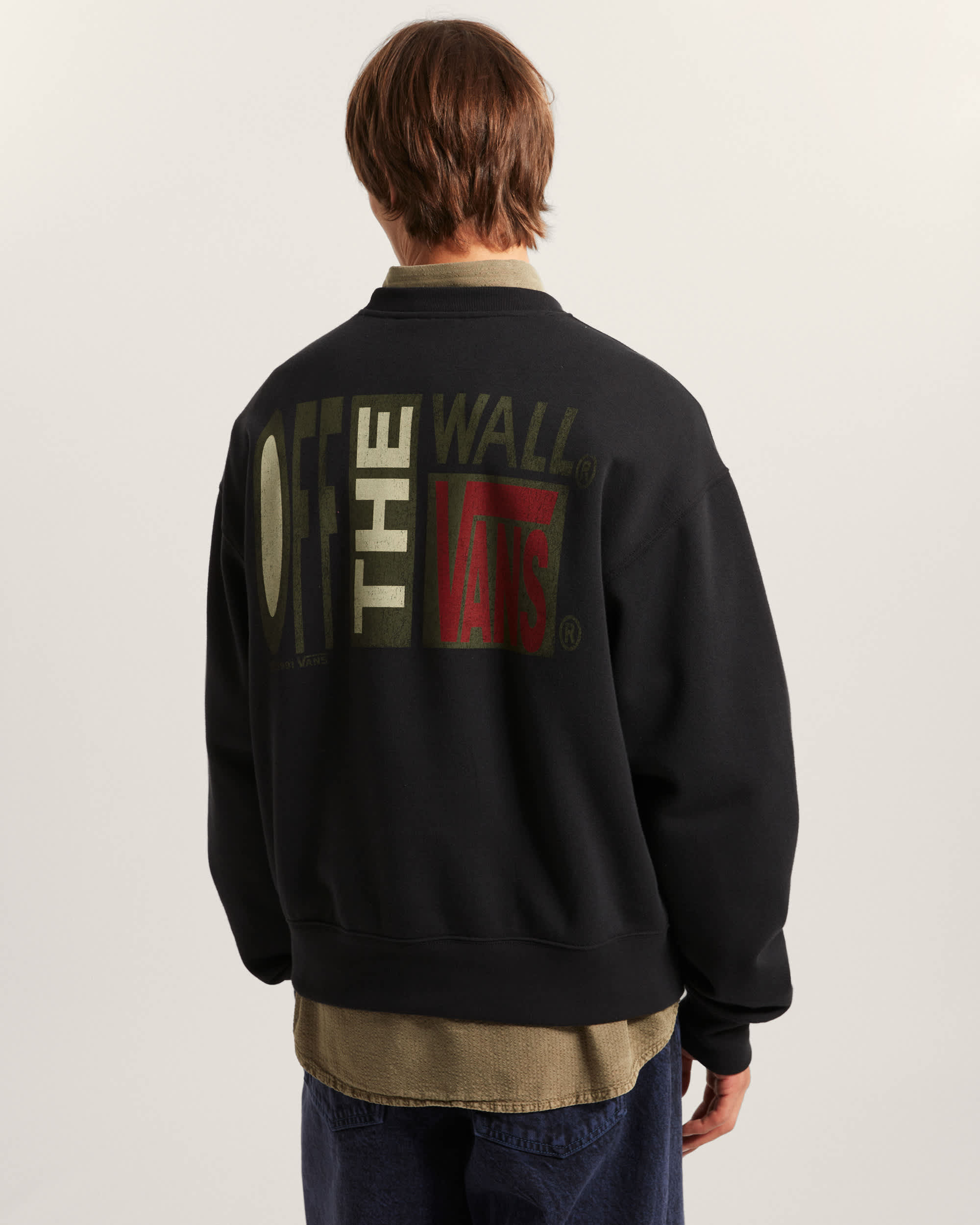 Sweatshirt Stretch Stack Crackle Crew VANS Noir ALT3