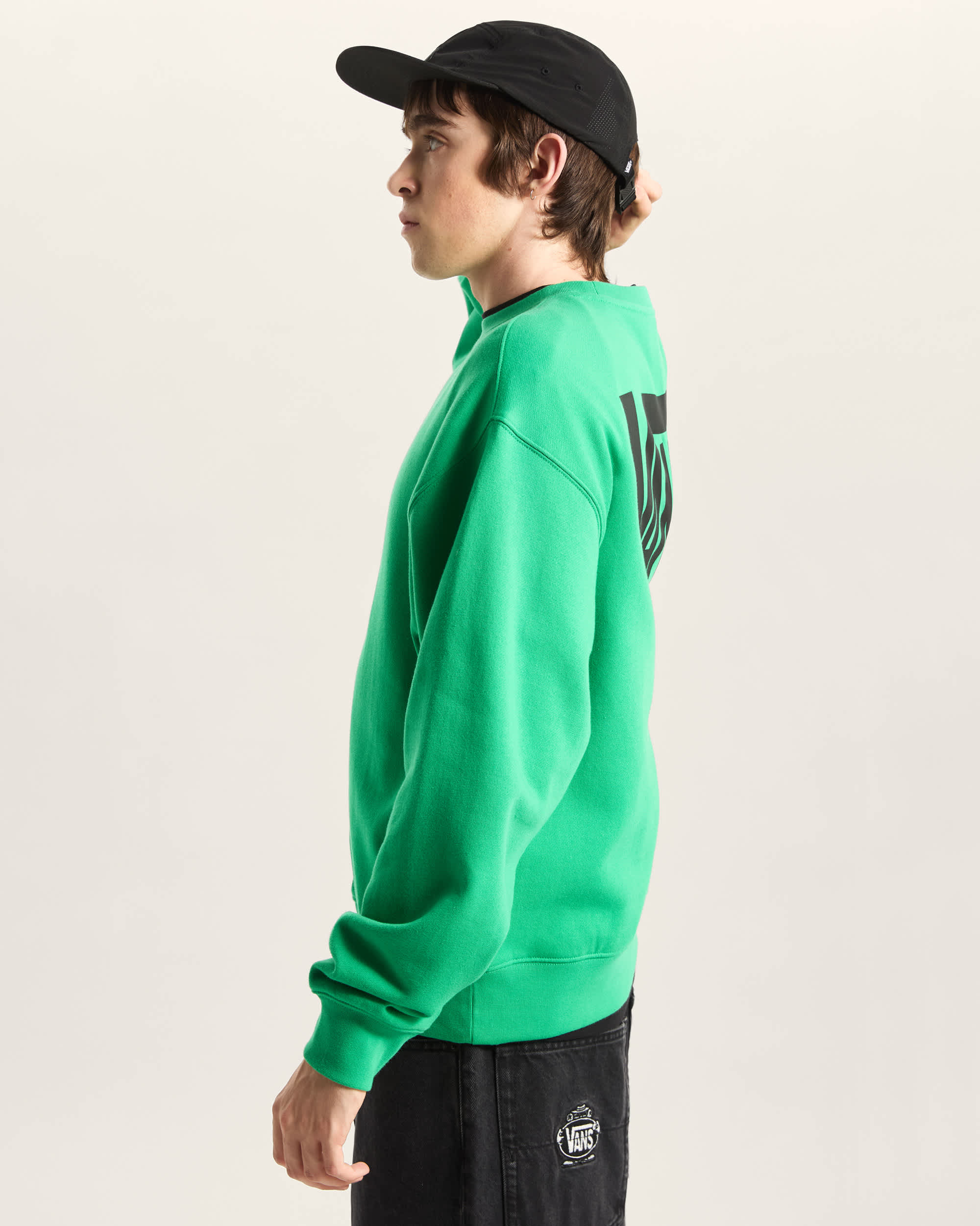Sudadera elstica de cuello redondo con logotipo VANS Verde ALT4