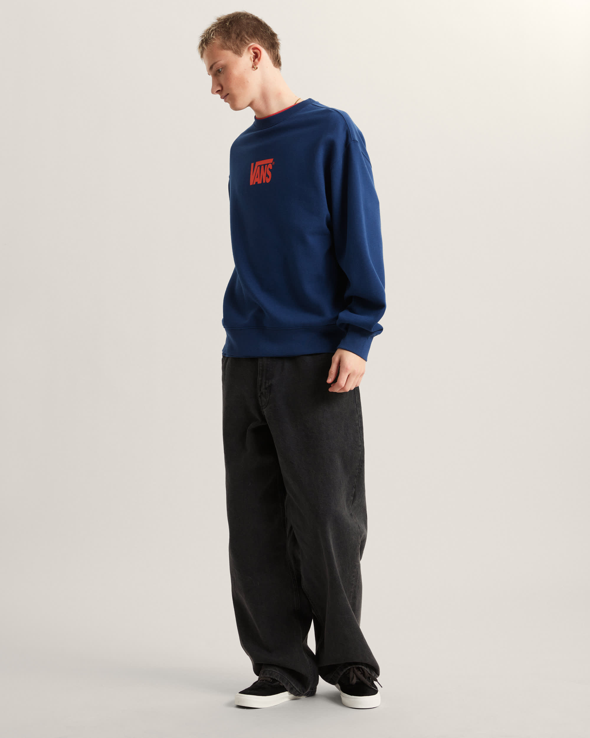 Stretch Logo Crew Sweatshirt VANS Blue ALT5