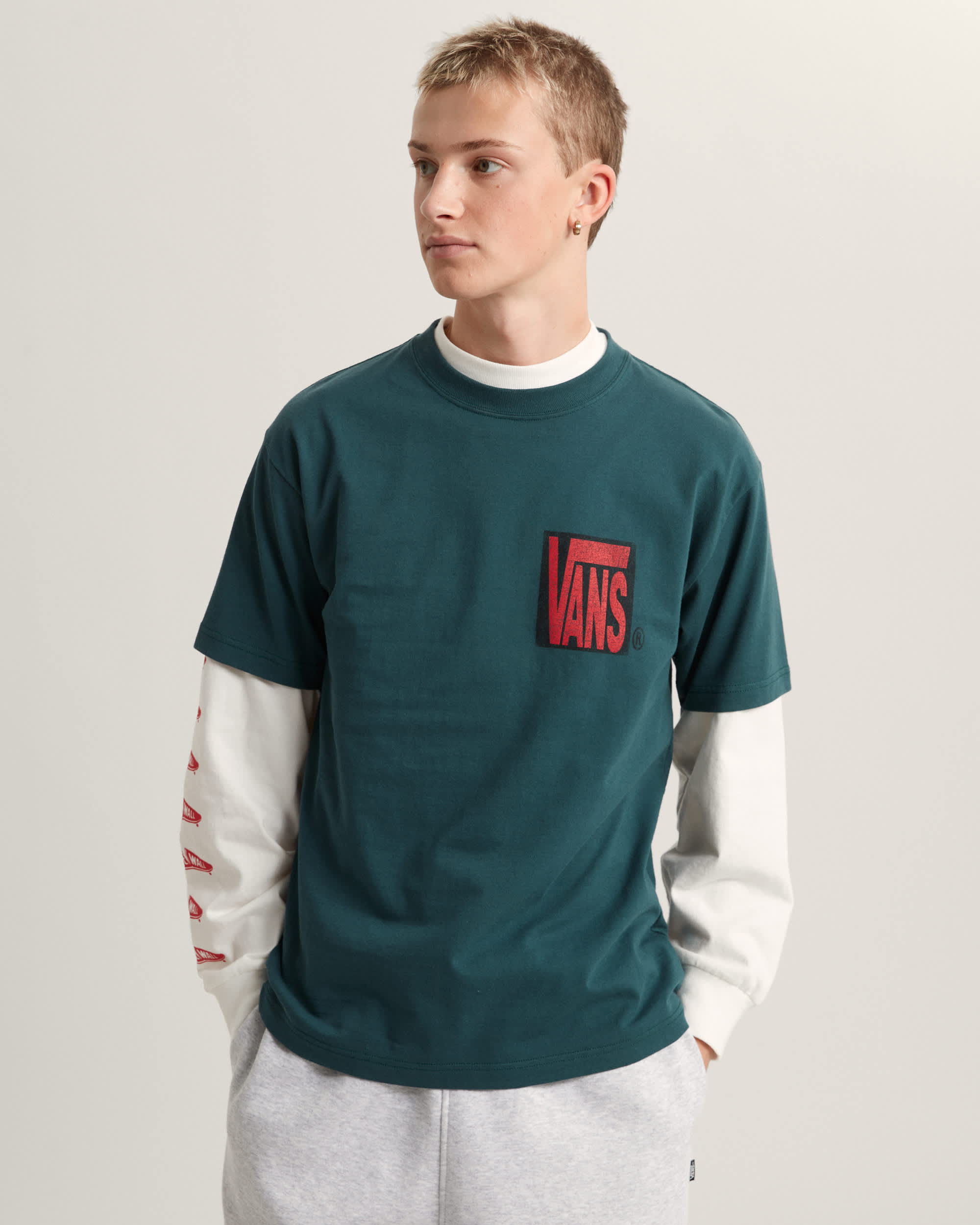 Stretch Stack Crackle TShirt VANS Grn ALT2