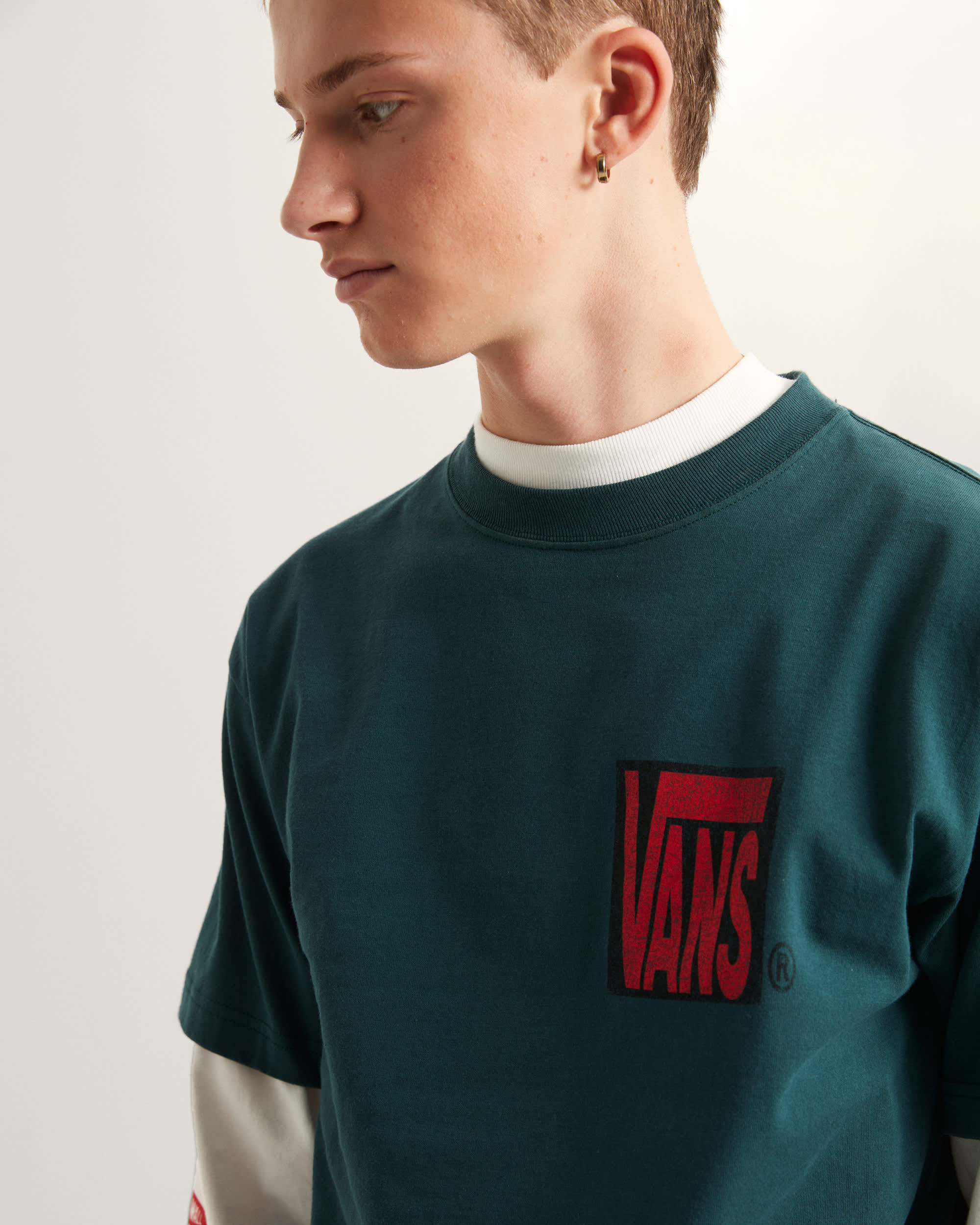 Stretch Stack Crackle SS Tee Mystic Moss VANS Verde ALT5